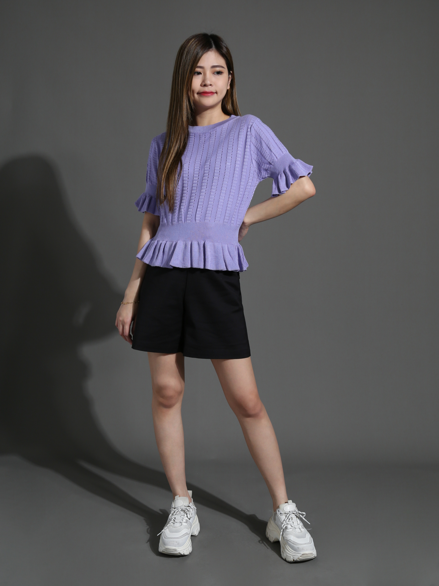 High Waist With Decorative Side Pocket Short Pants 26716