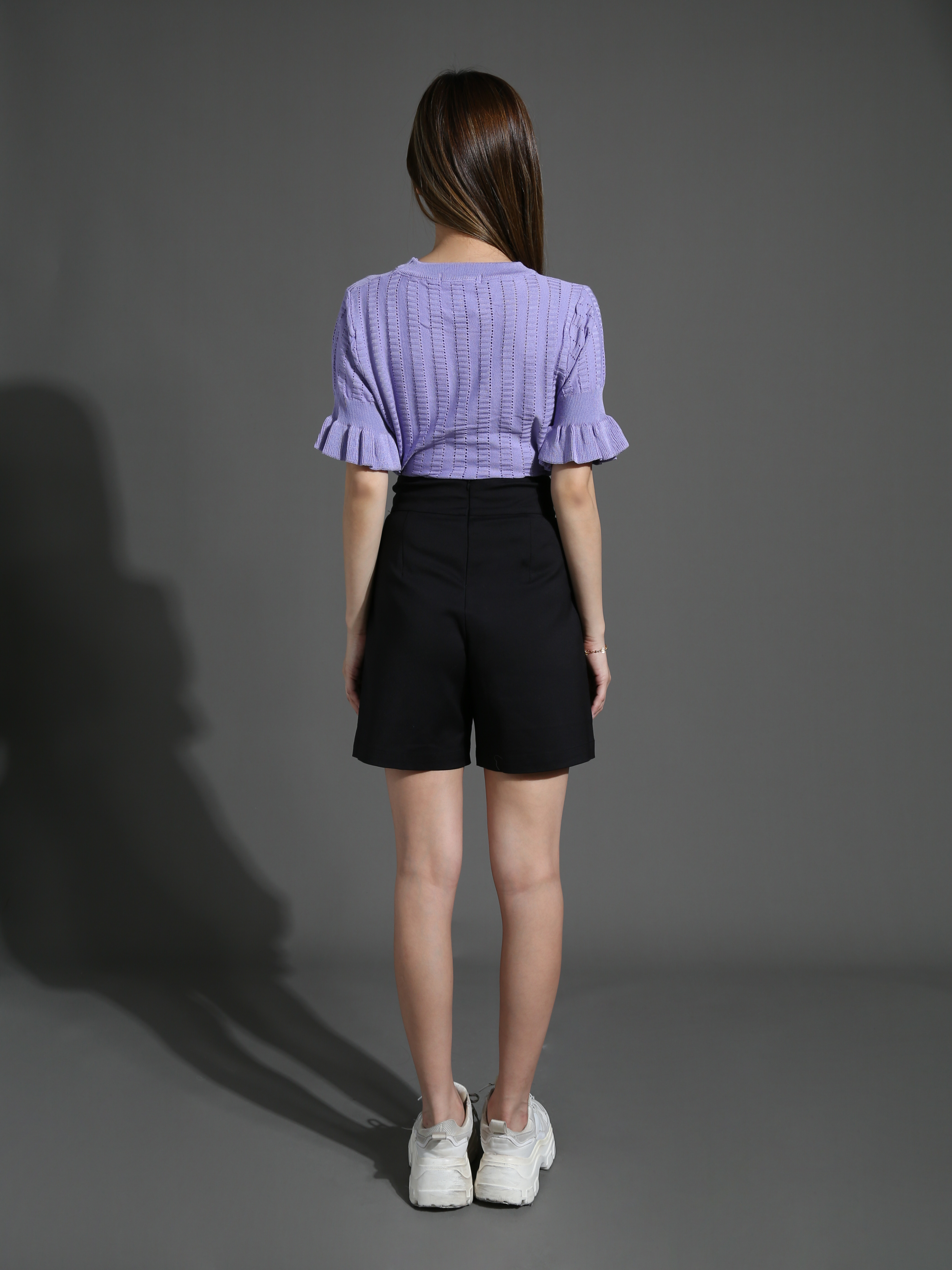 High Waist With Decorative Side Pocket Short Pants 26716