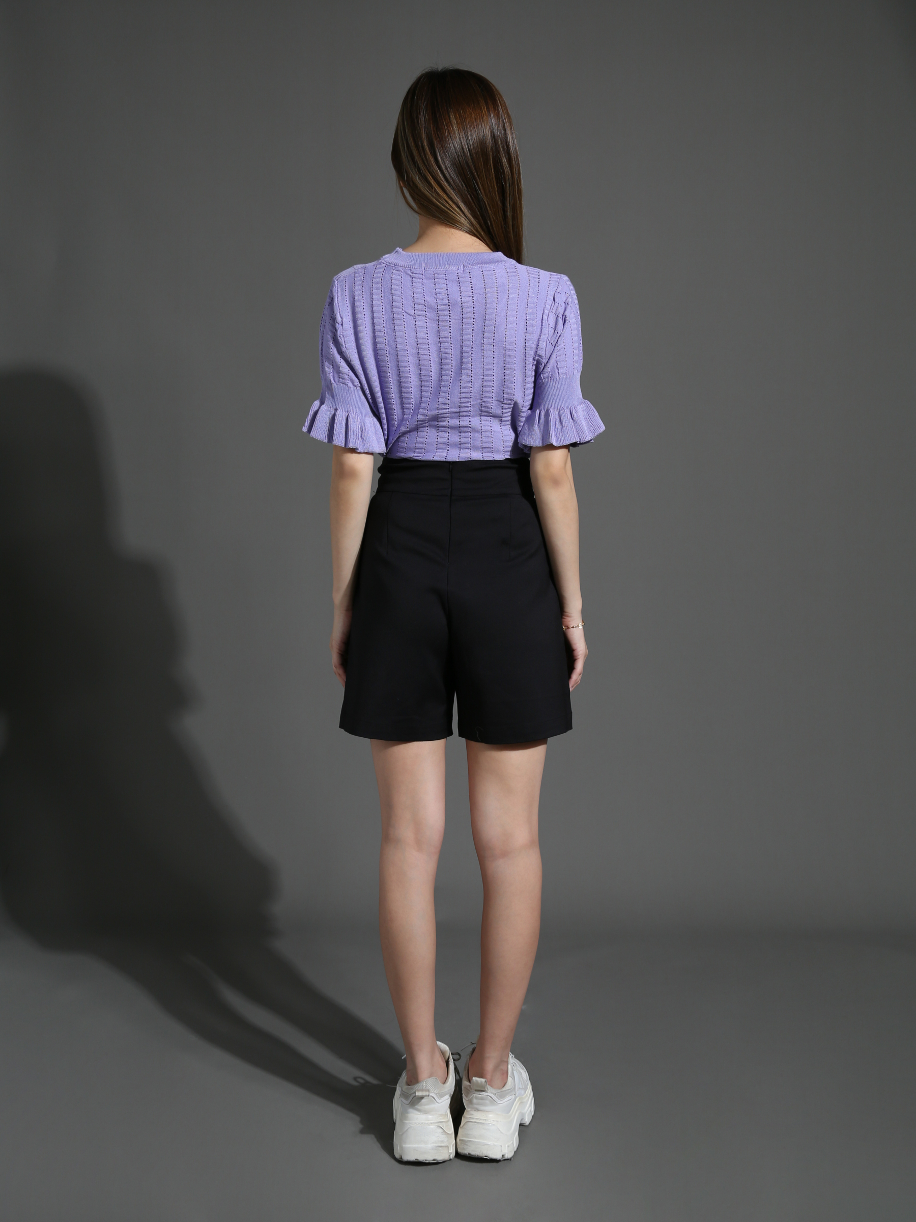 High Waist With Decorative Side Pocket Short Pants 26716