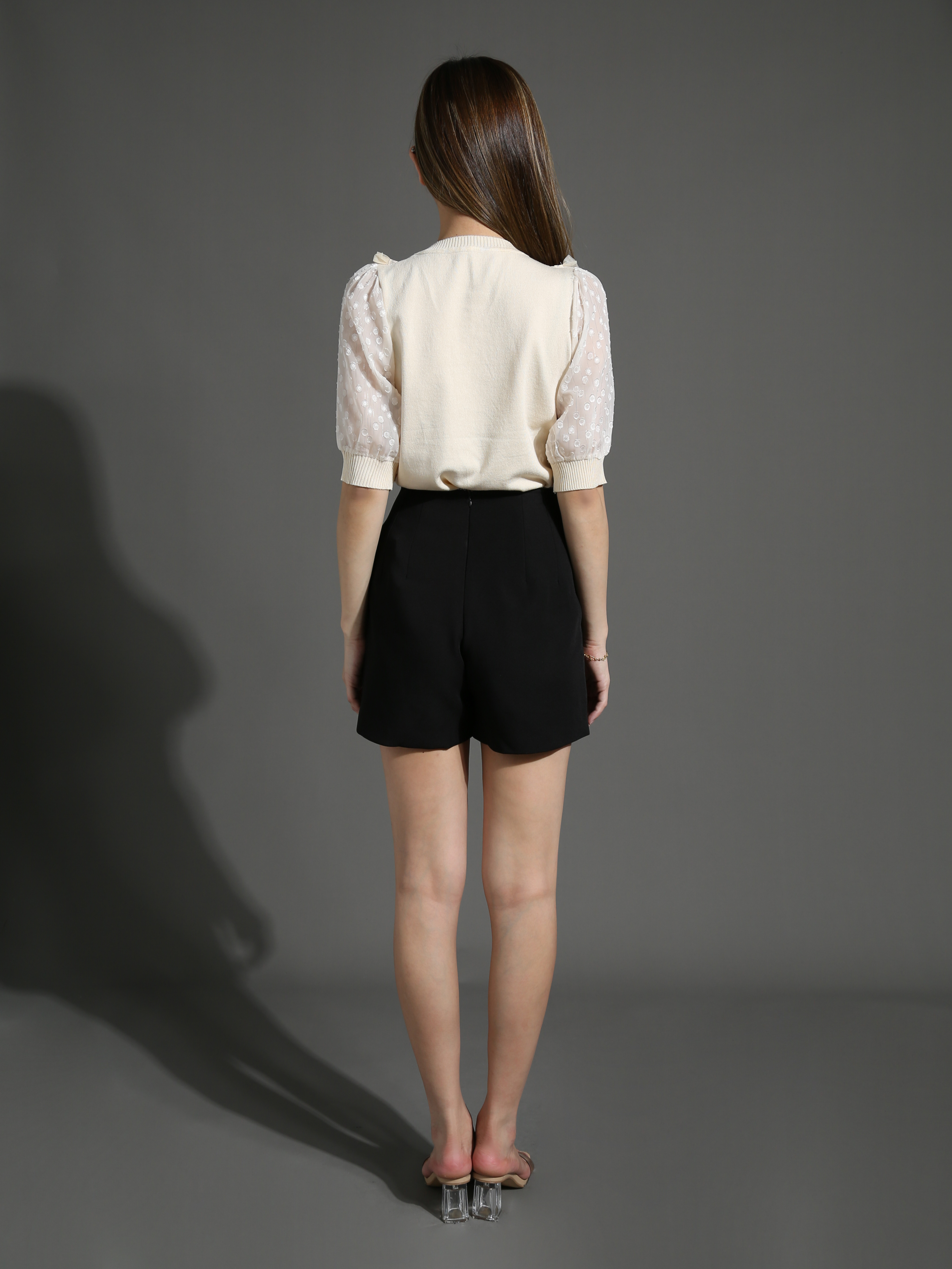 High Waist Suit Short Pants 26674