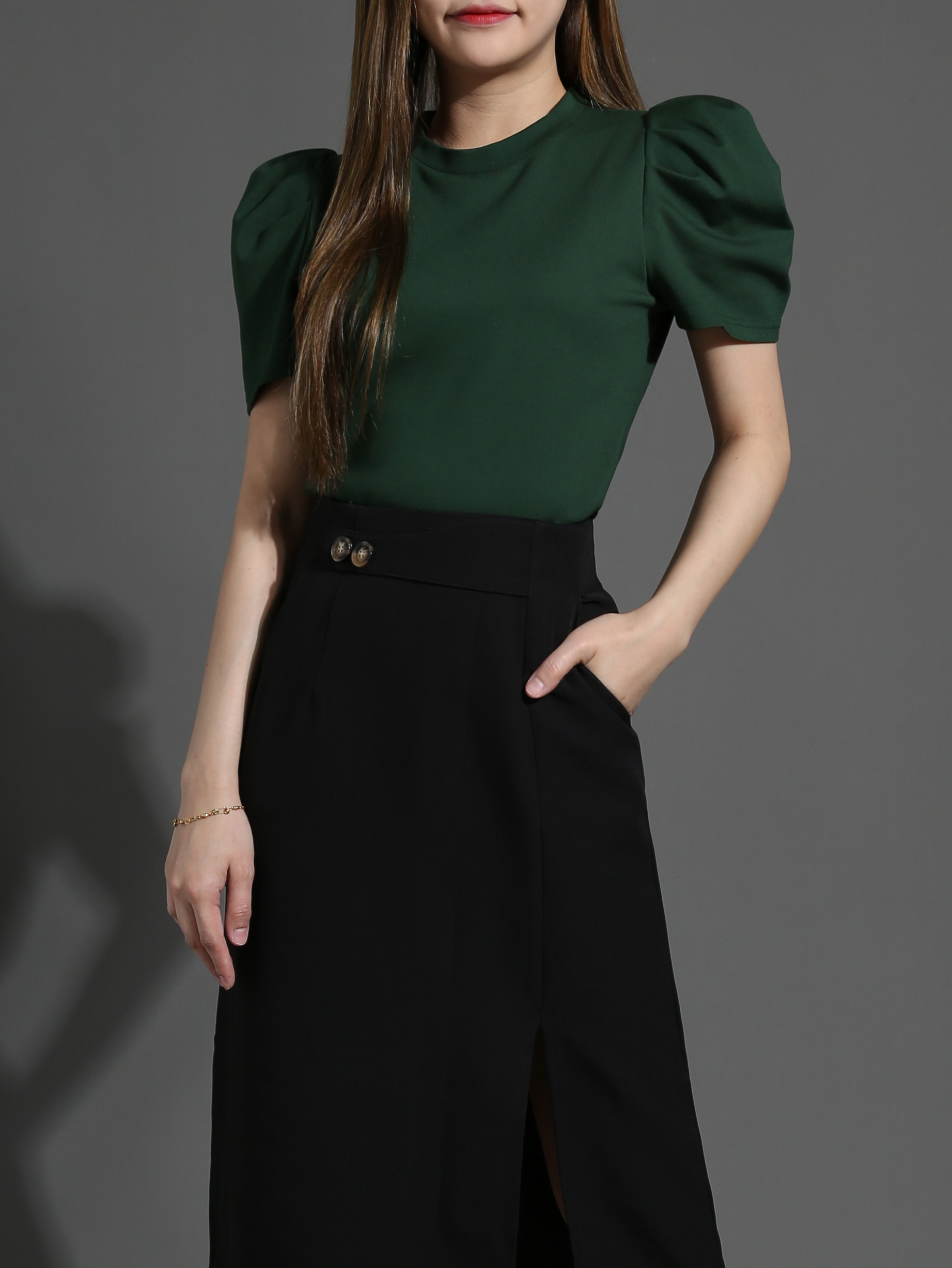 Front Button And Pocket Skirt 26765