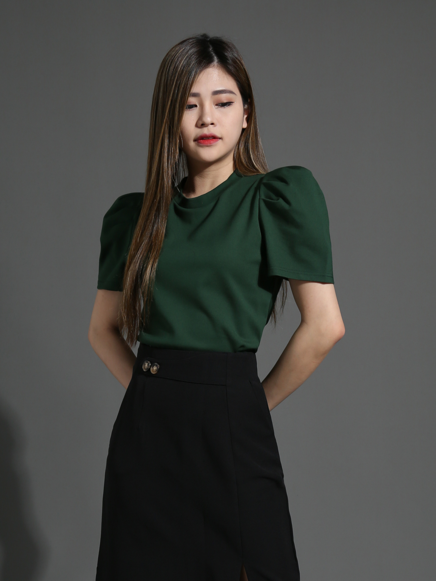 Front Button And Pocket Skirt 26765