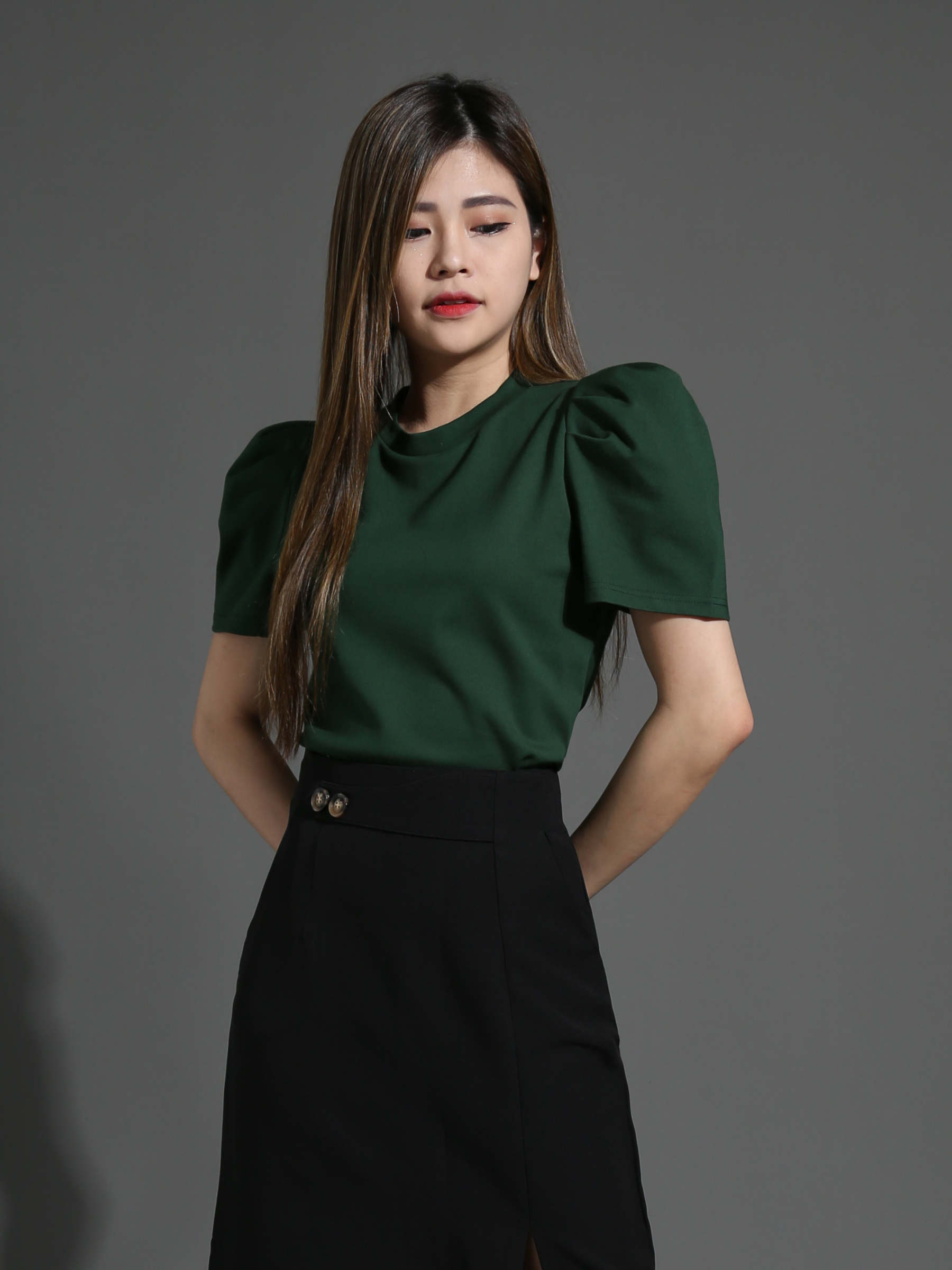 Front Button And Pocket Skirt 26765