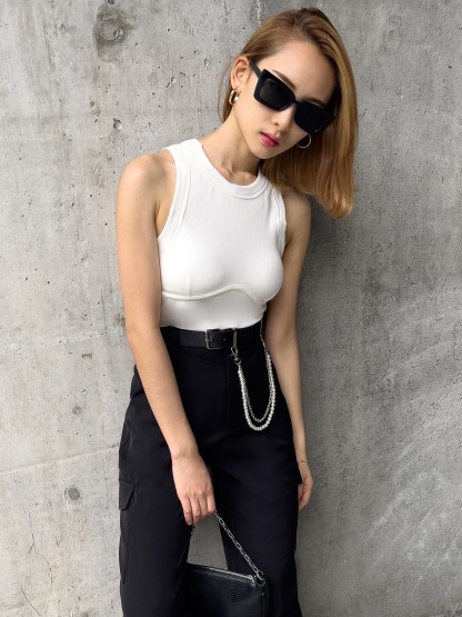 Belted Cargo Pants With Chain Ac3-03