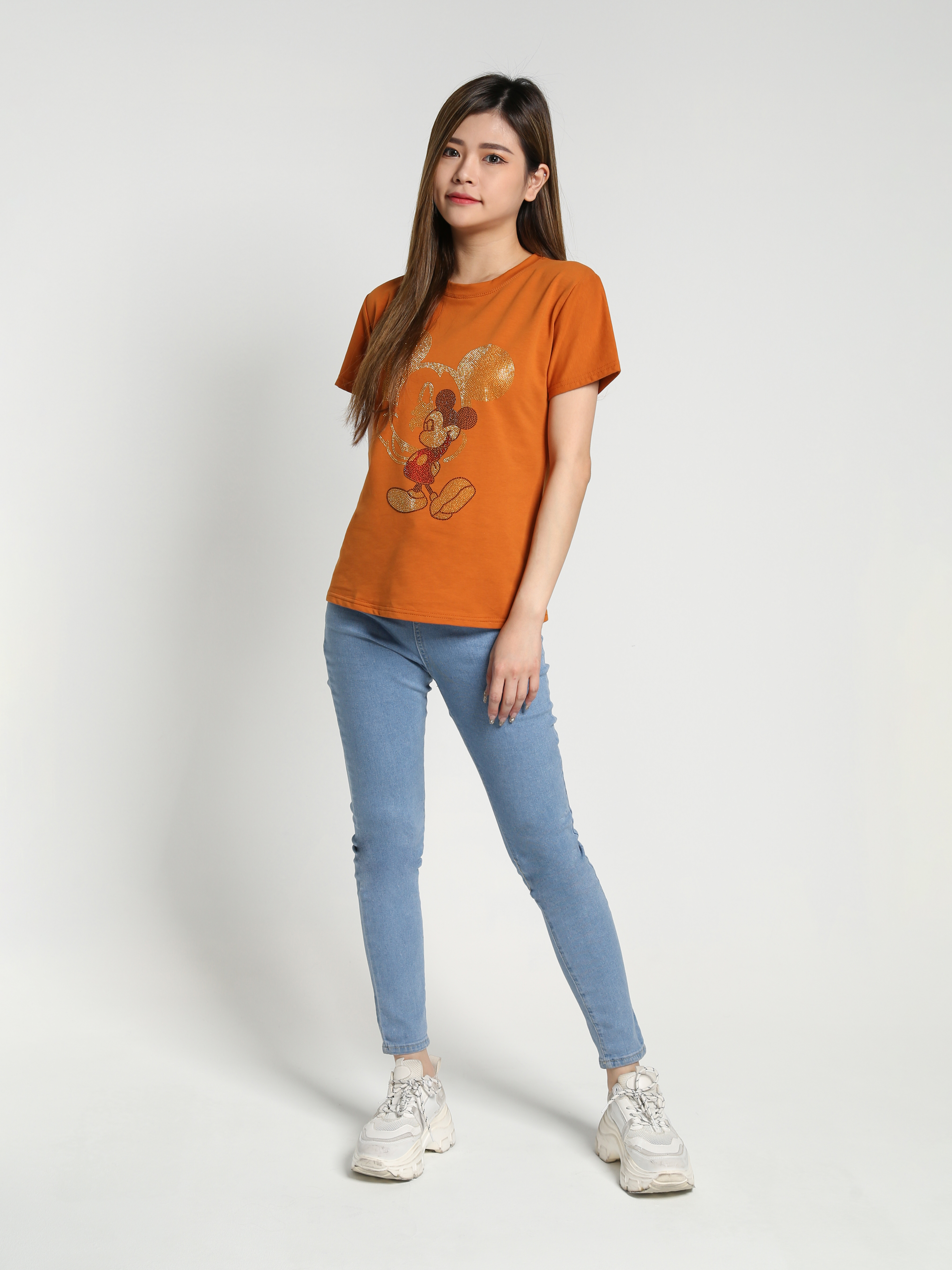 Short Sleeve Front Mickey Print Top 26876