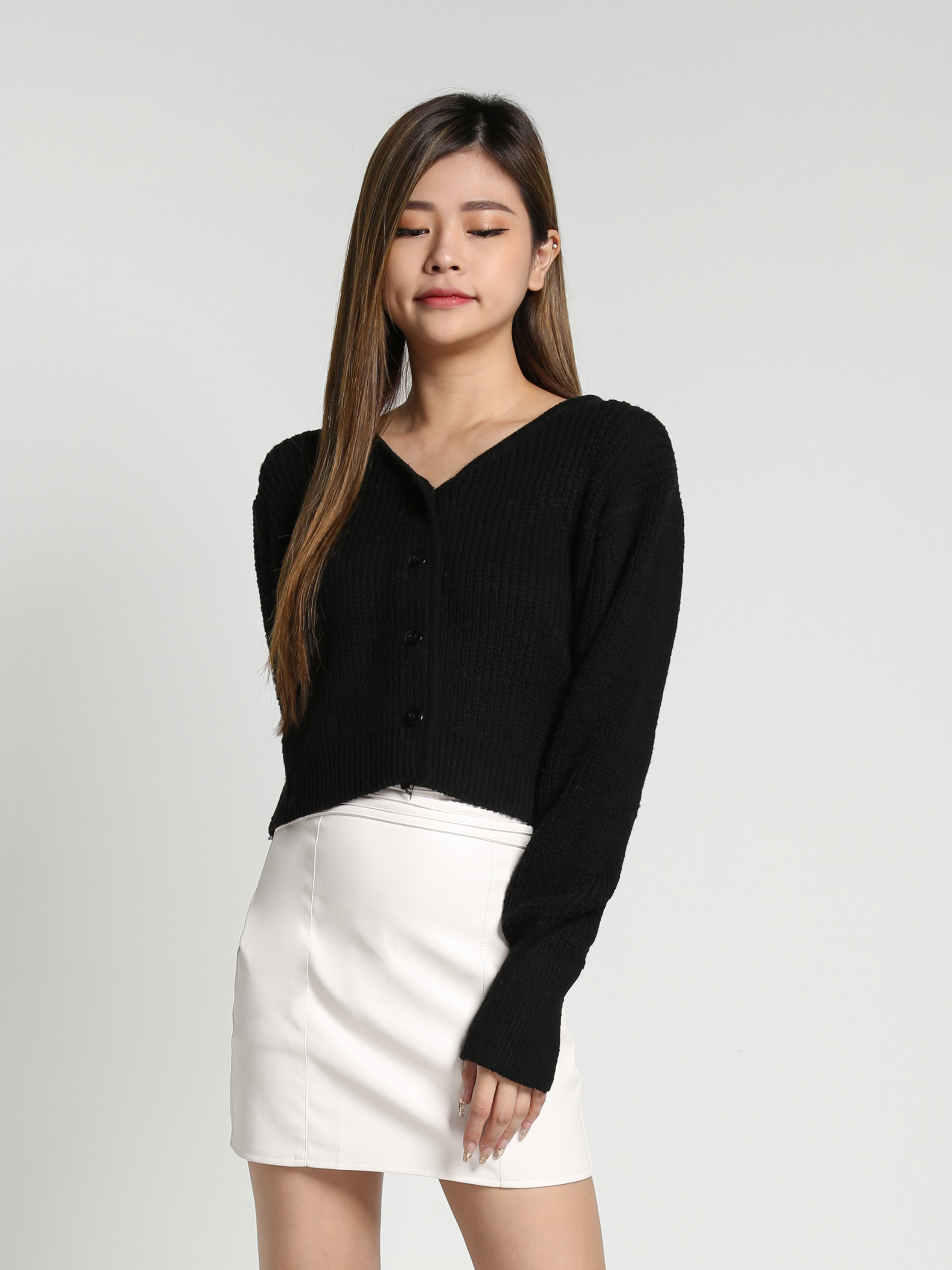 Long Sleeve Front Button Top 26914