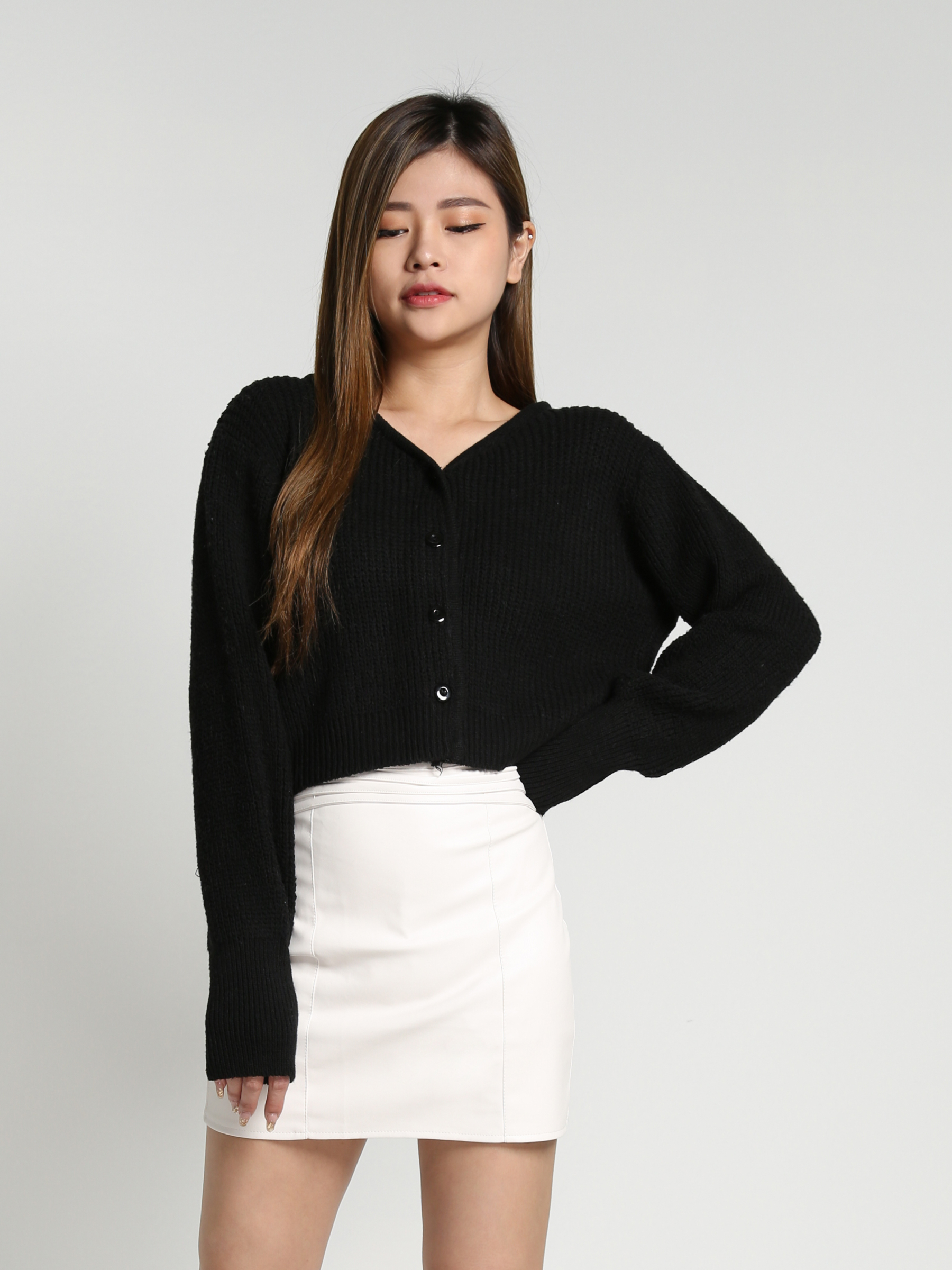 Long Sleeve Front Button Top 26914