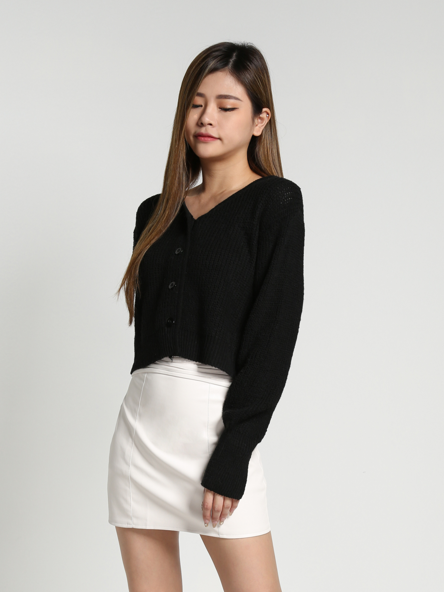 Long Sleeve Front Button Top 26914