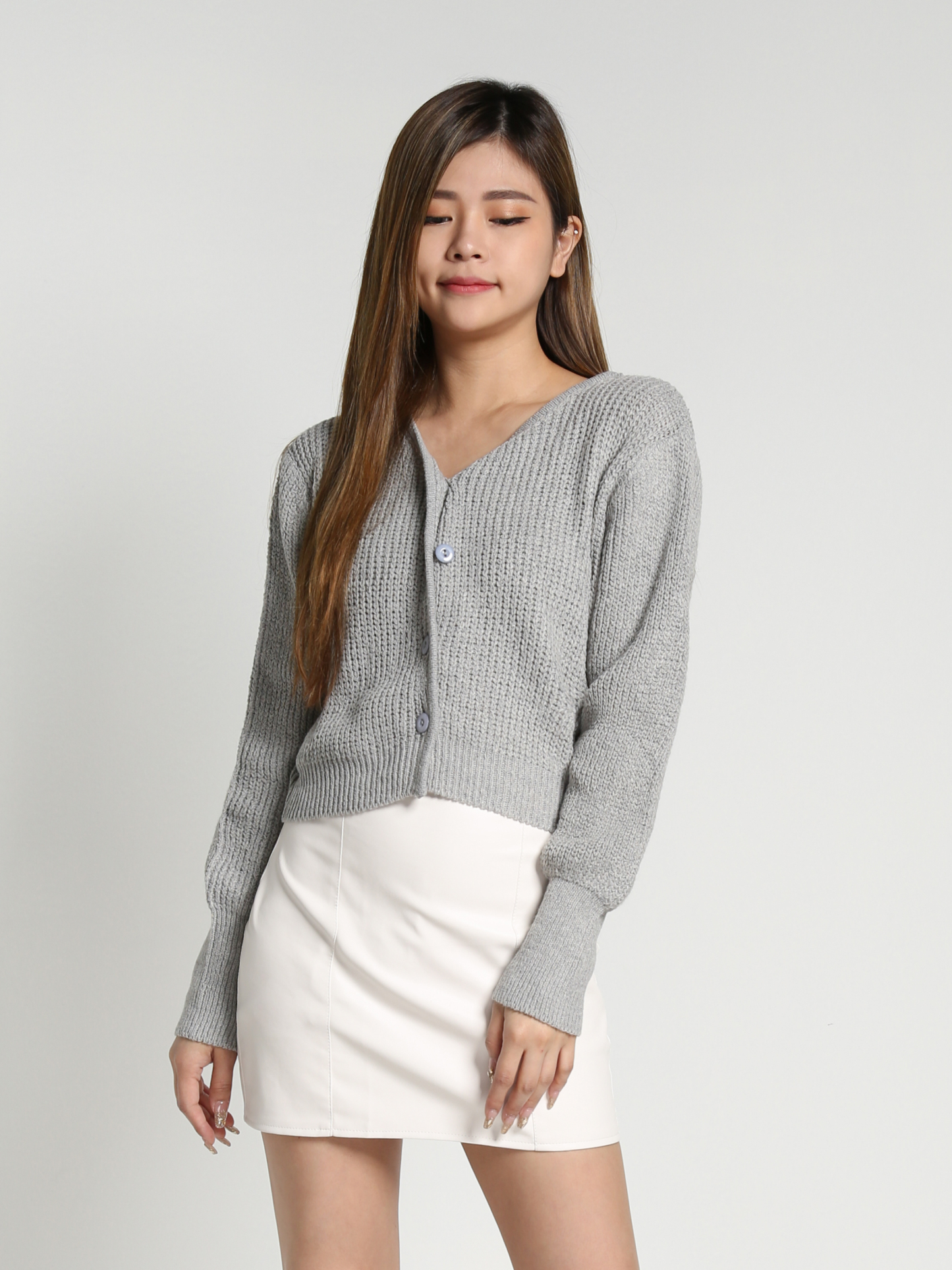 Long Sleeve Front Button Top 26914