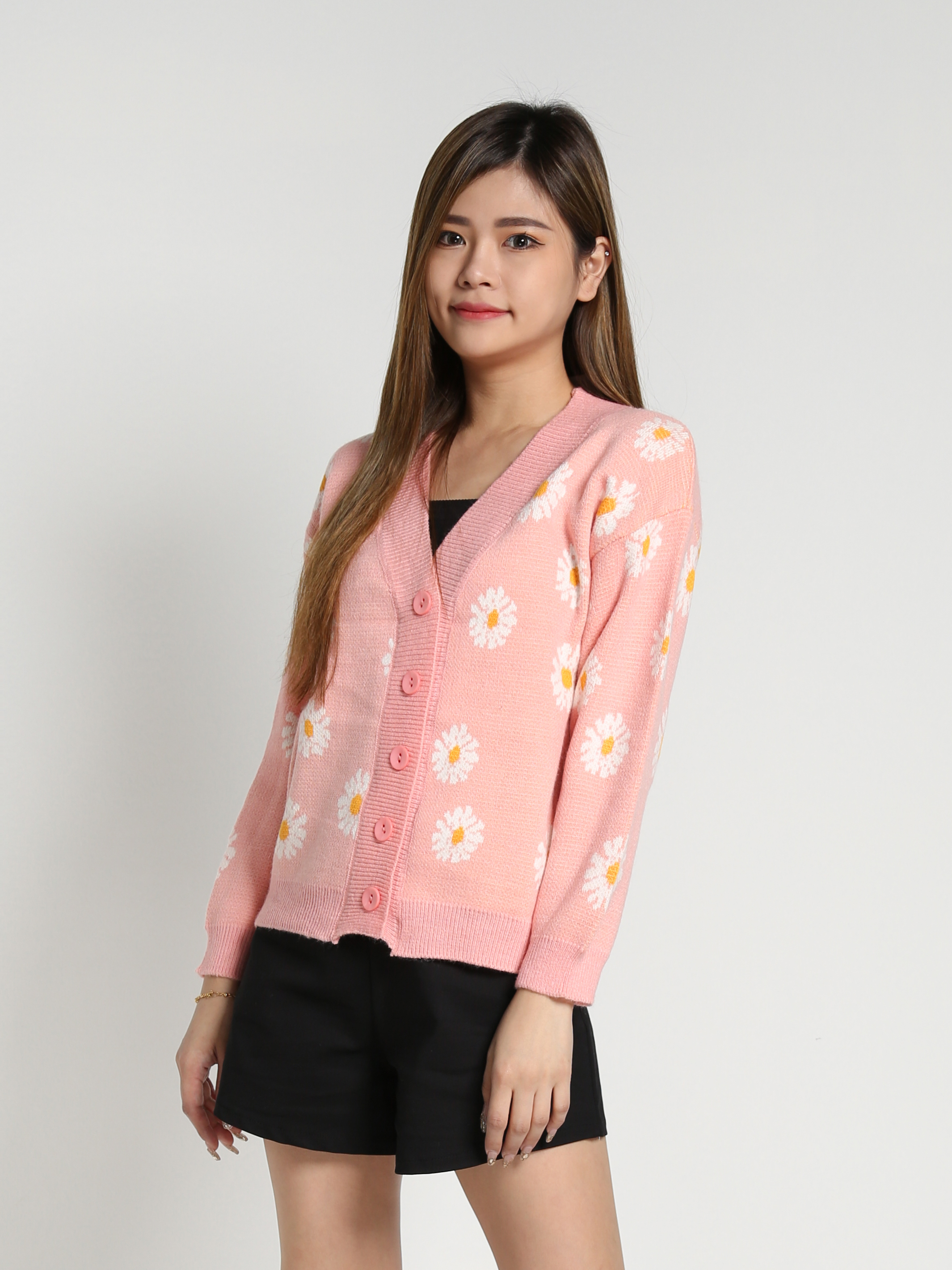Long Sleeve Front Button Top 26916