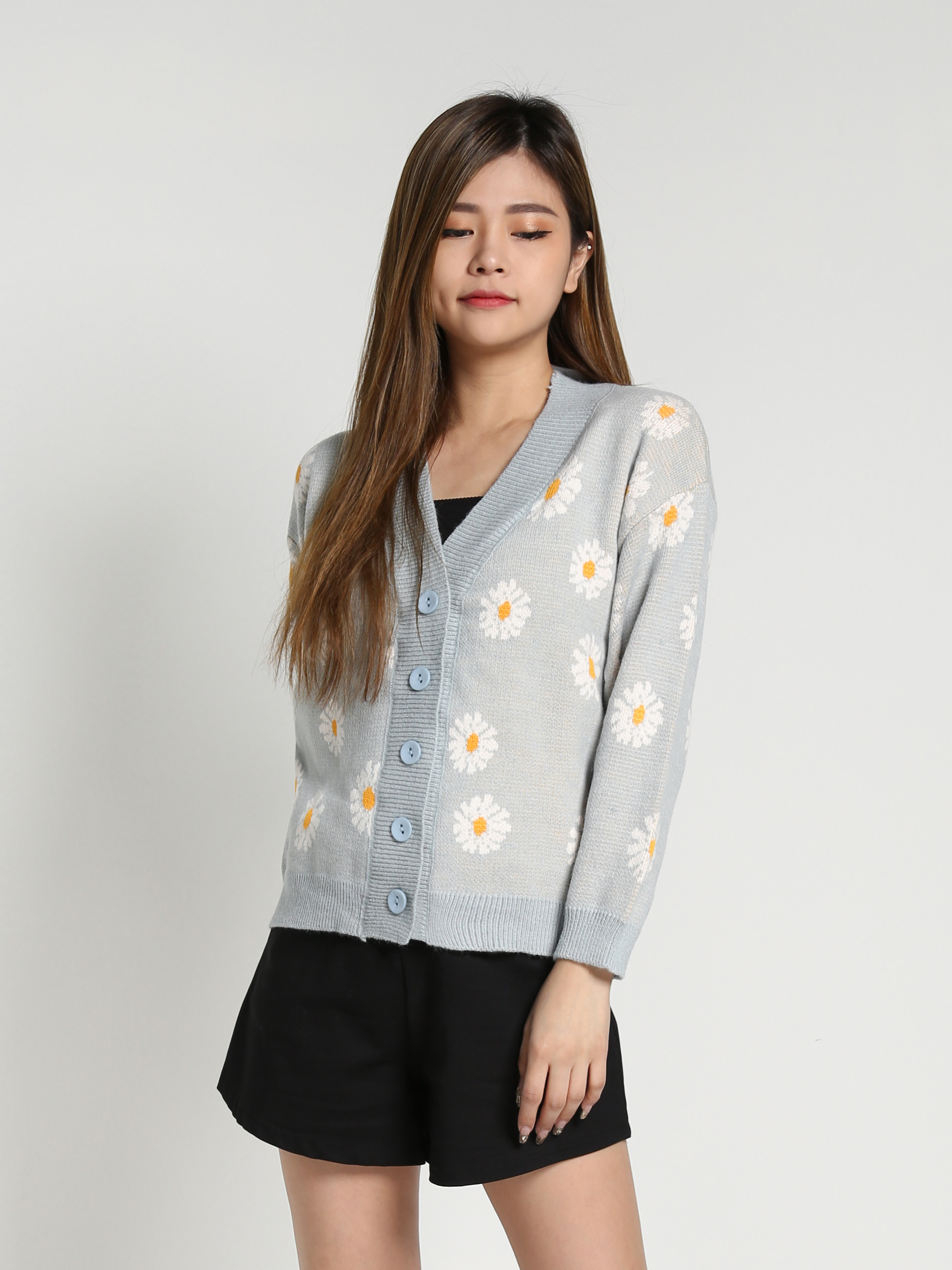 Long Sleeve Front Button Top 26916