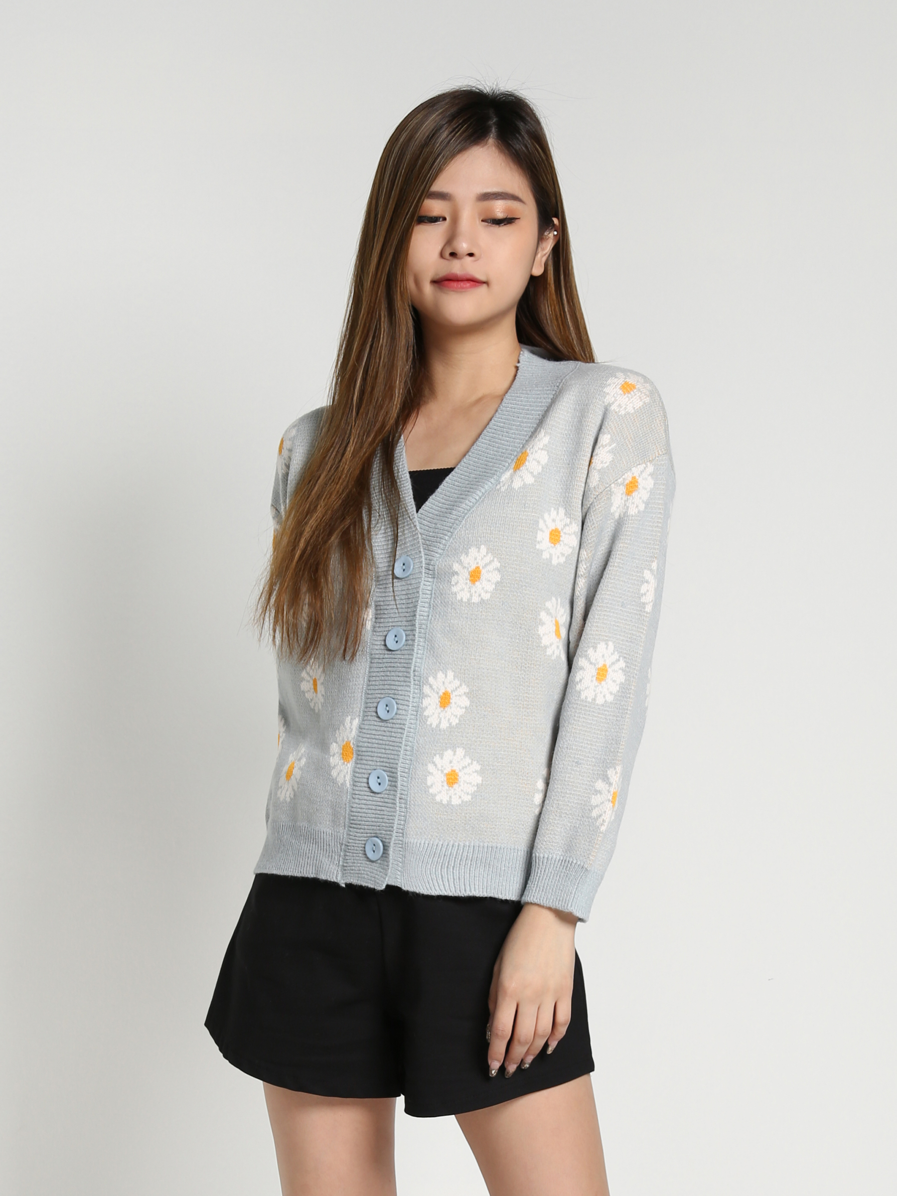 Long Sleeve Front Button Top 26916