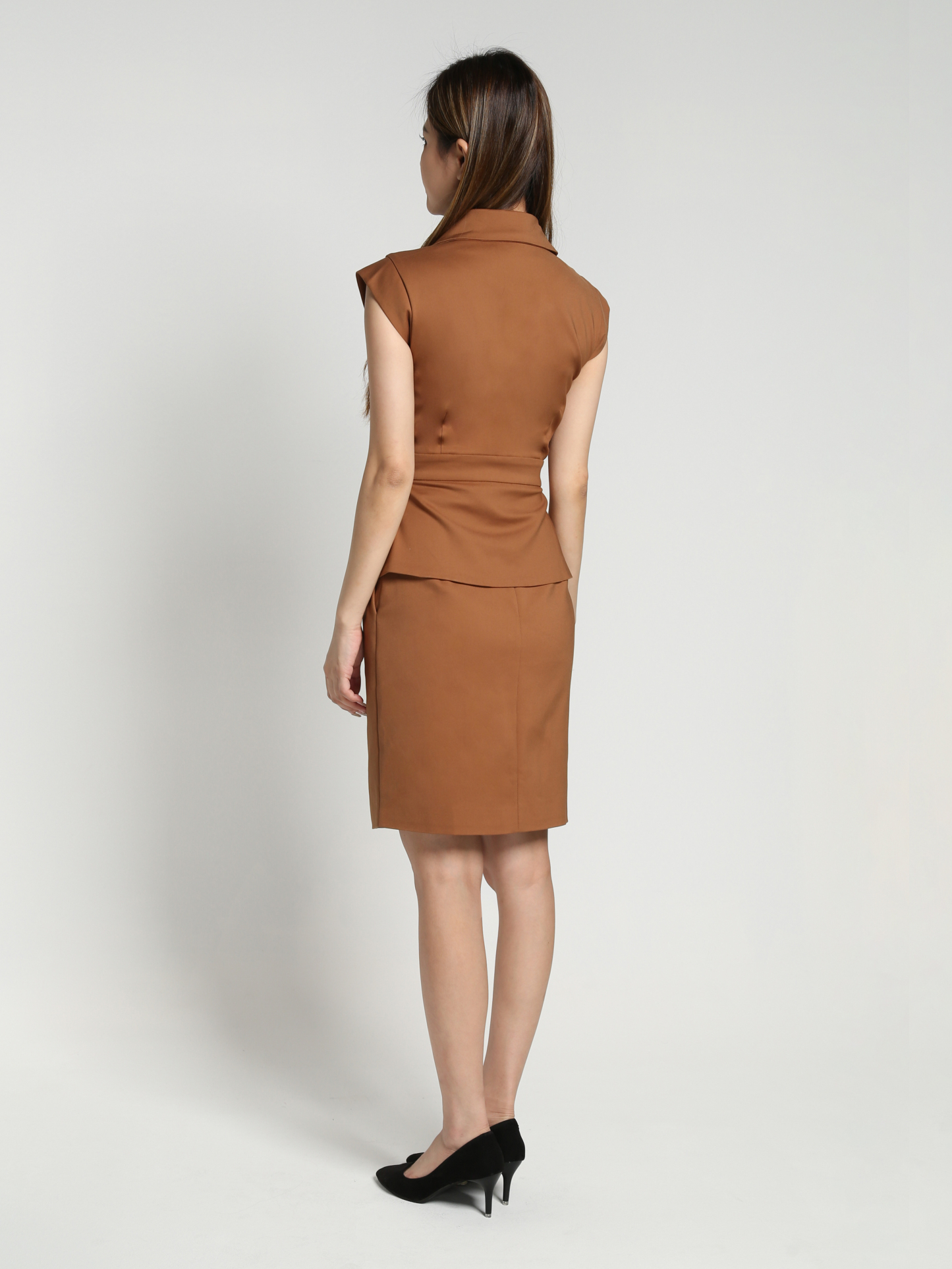 Sleeveless Front Button Top With Skirt Set 26929