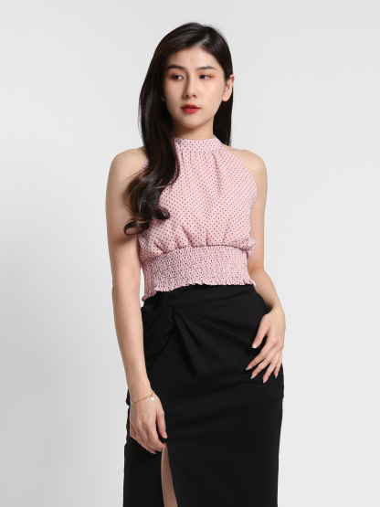 Sleeveless Elastic Waist Top 26952