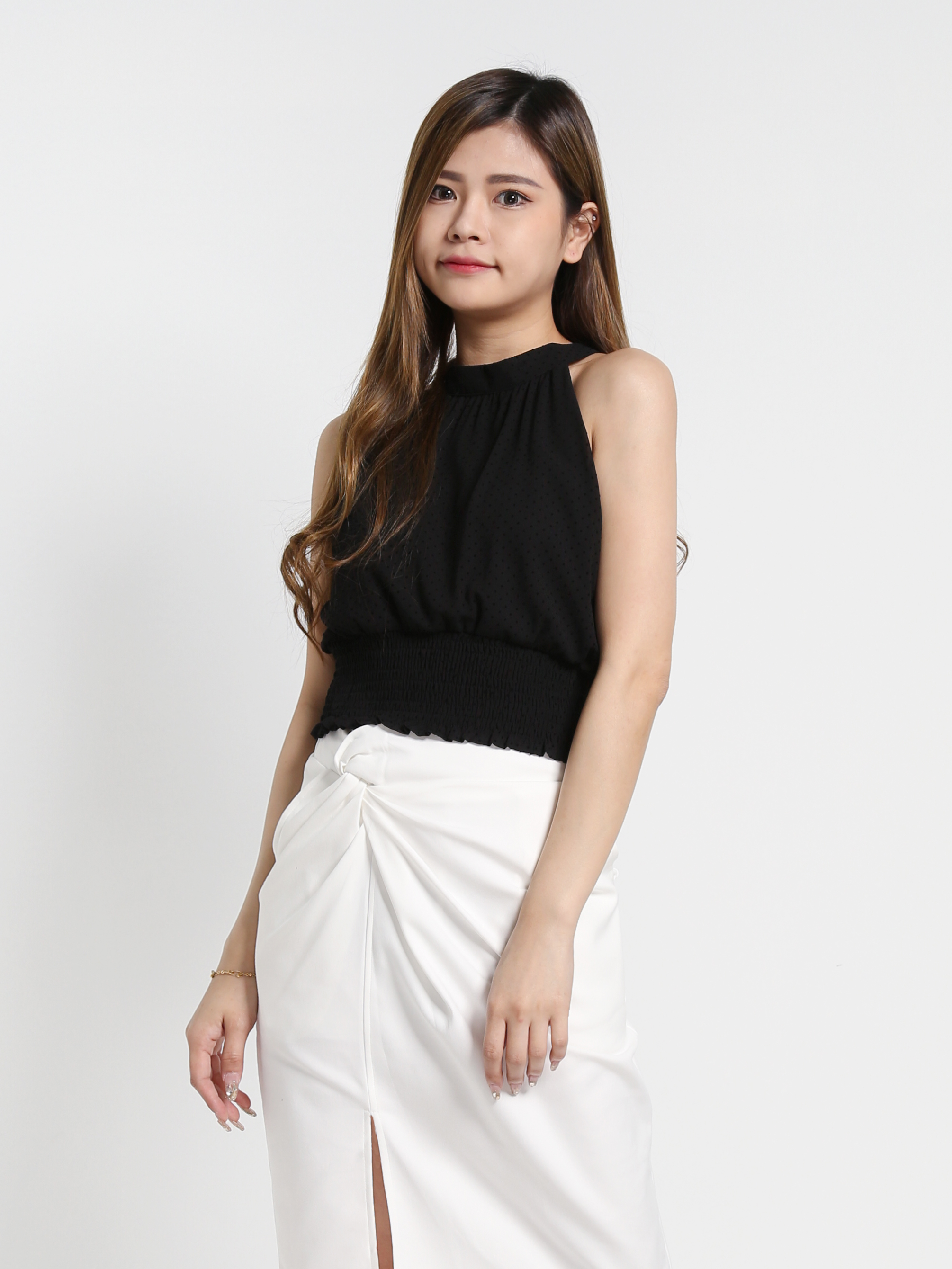 Sleeveless Elastic Waist Top 26952