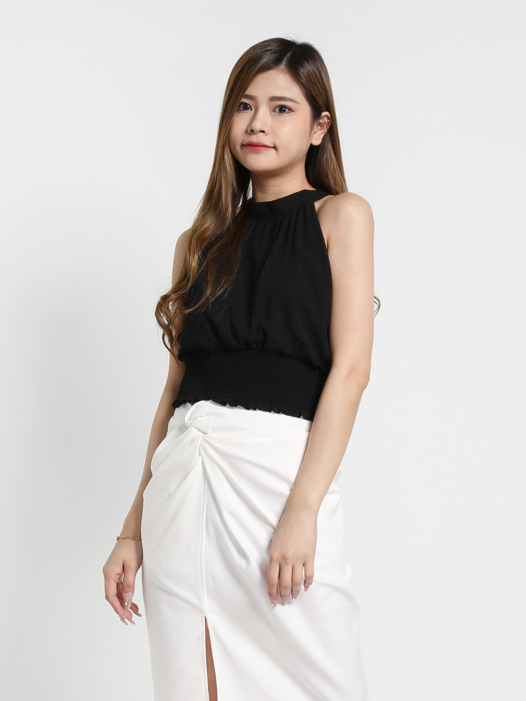 Sleeveless Elastic Waist Top 26952