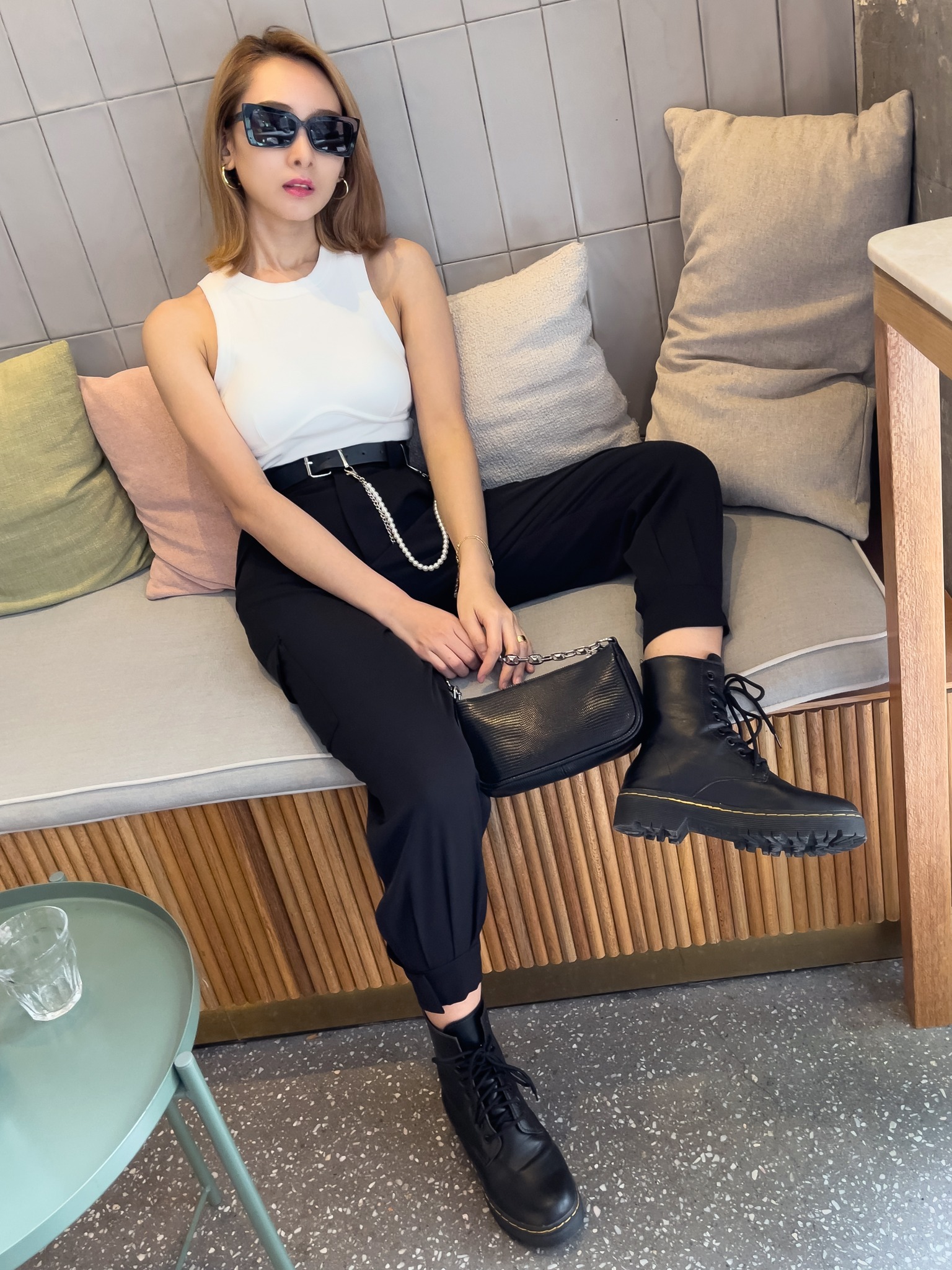 Belted Cargo Pants With Chain Ac3-03