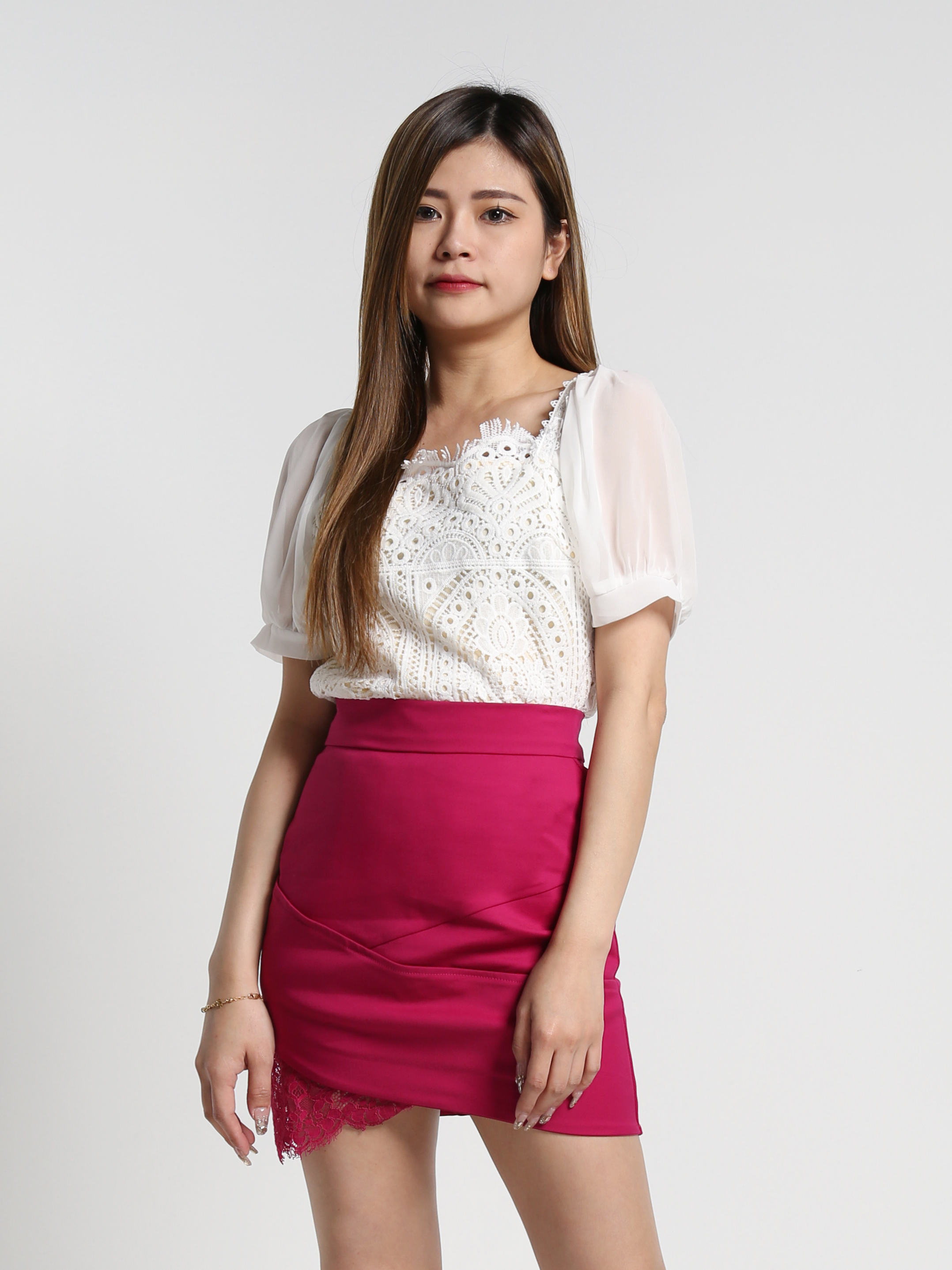 High Waist Wrap With Lace Skirt 26961