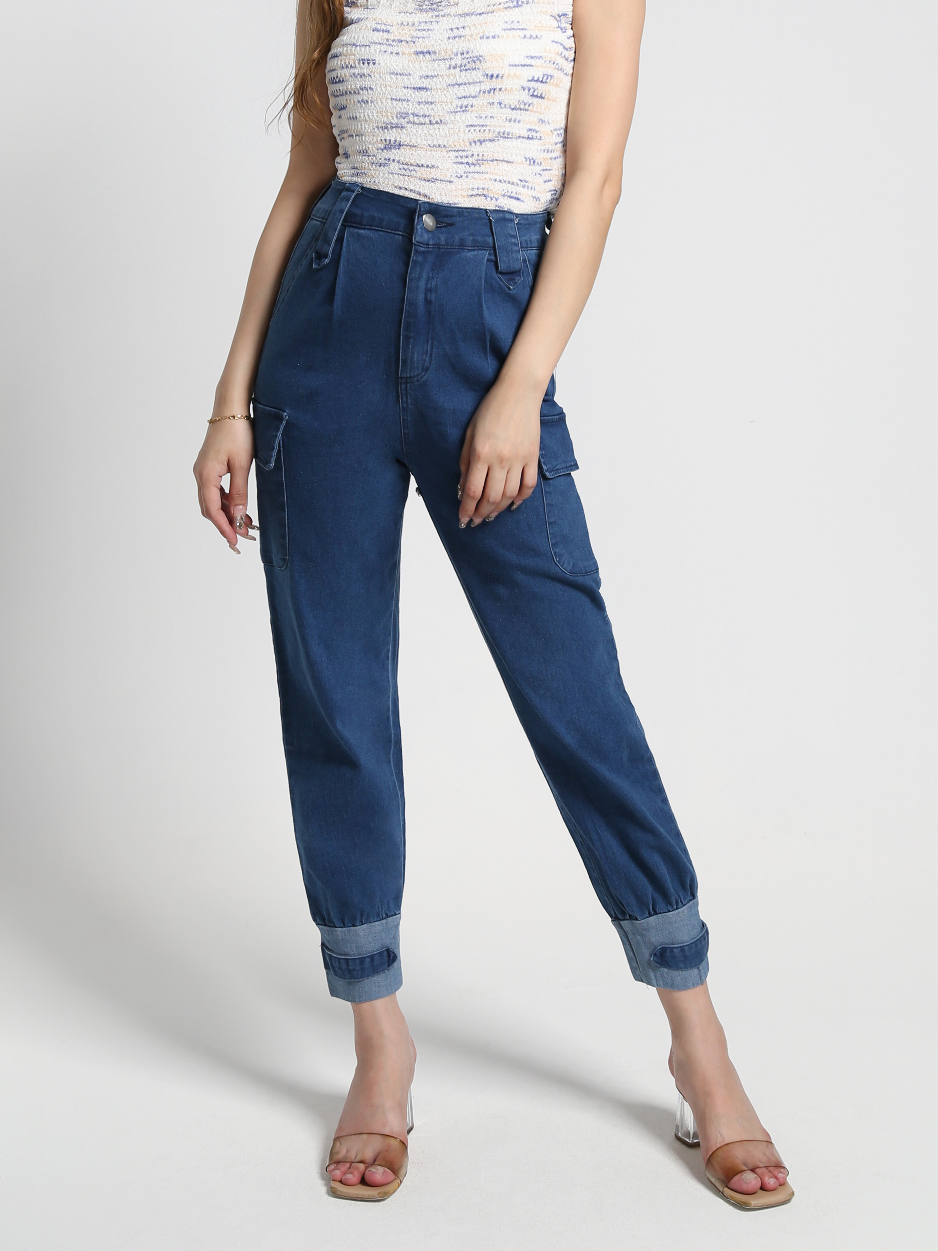 Denim Side Pocket Long Pants 27009