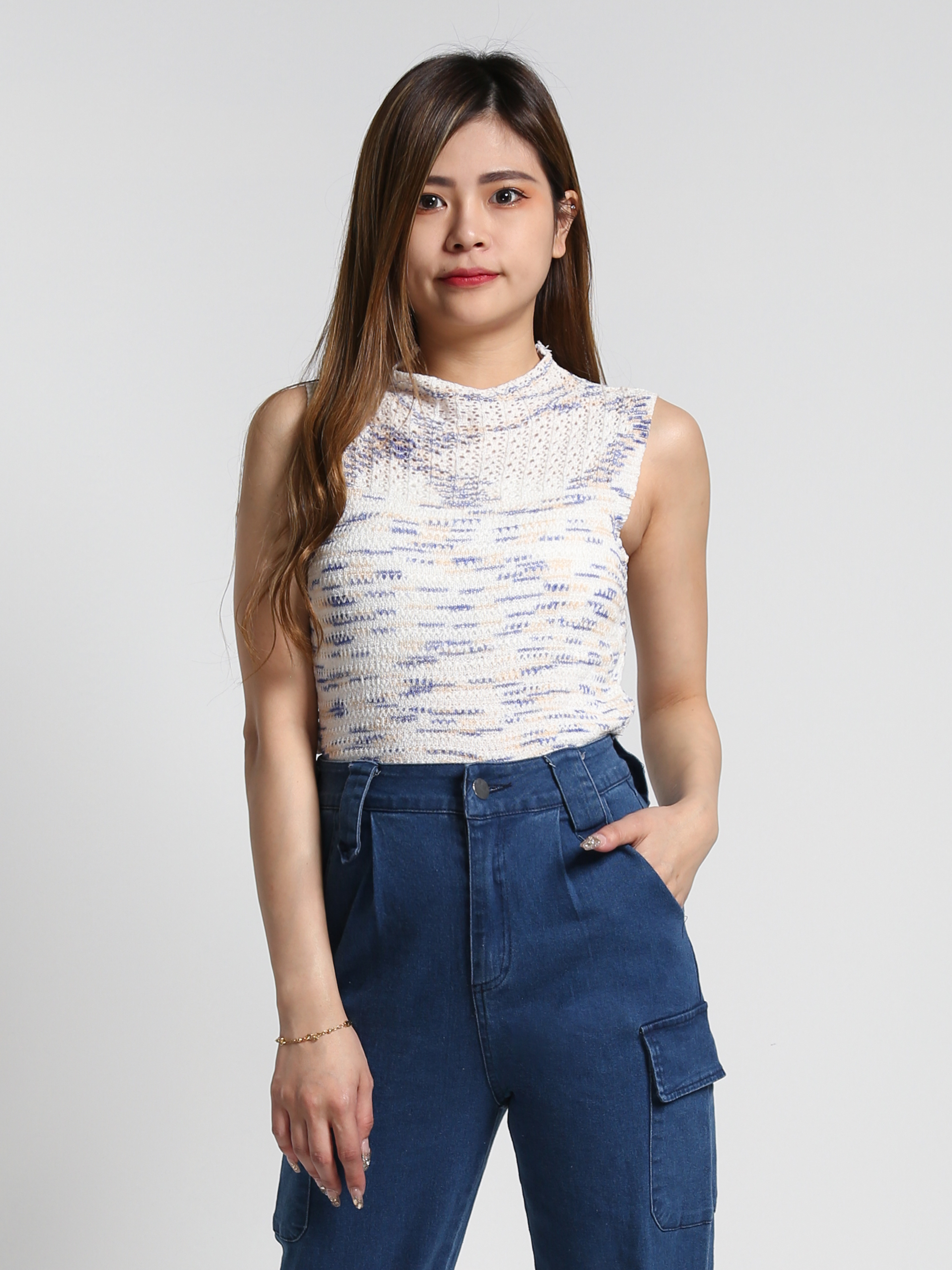 Denim Side Pocket Long Pants 27009