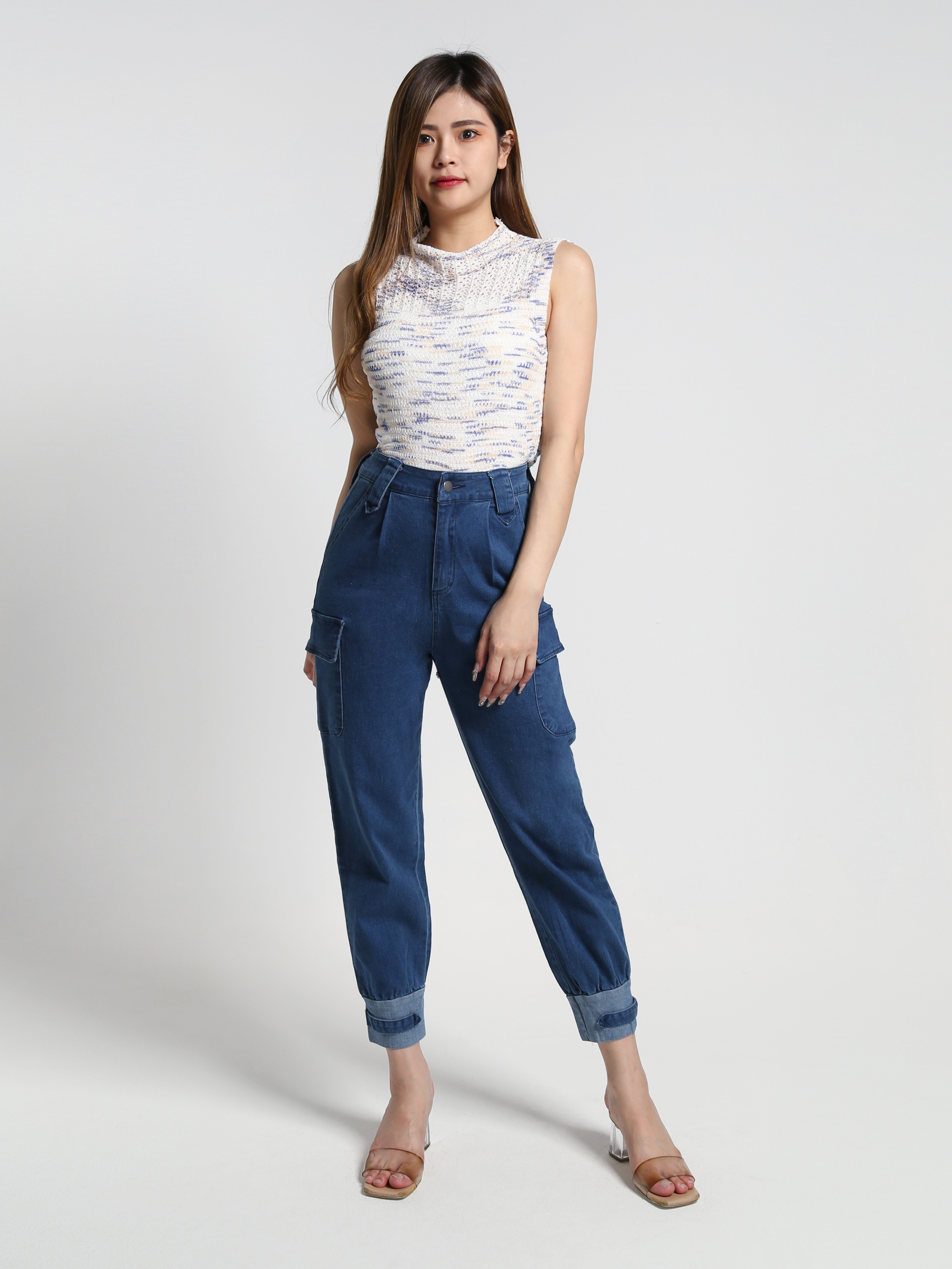 Denim Side Pocket Long Pants 27009