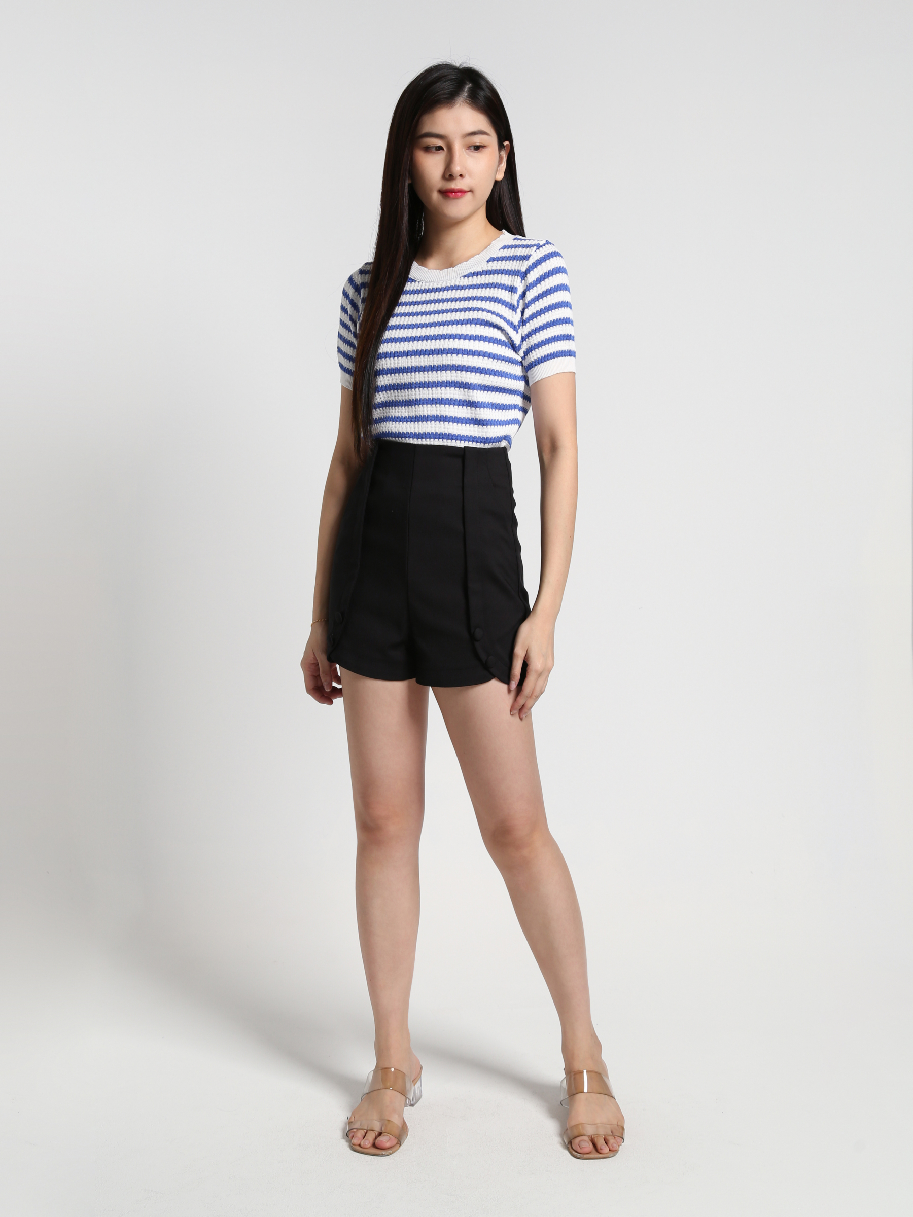 High Waist Side Pocket Short Pants 27007