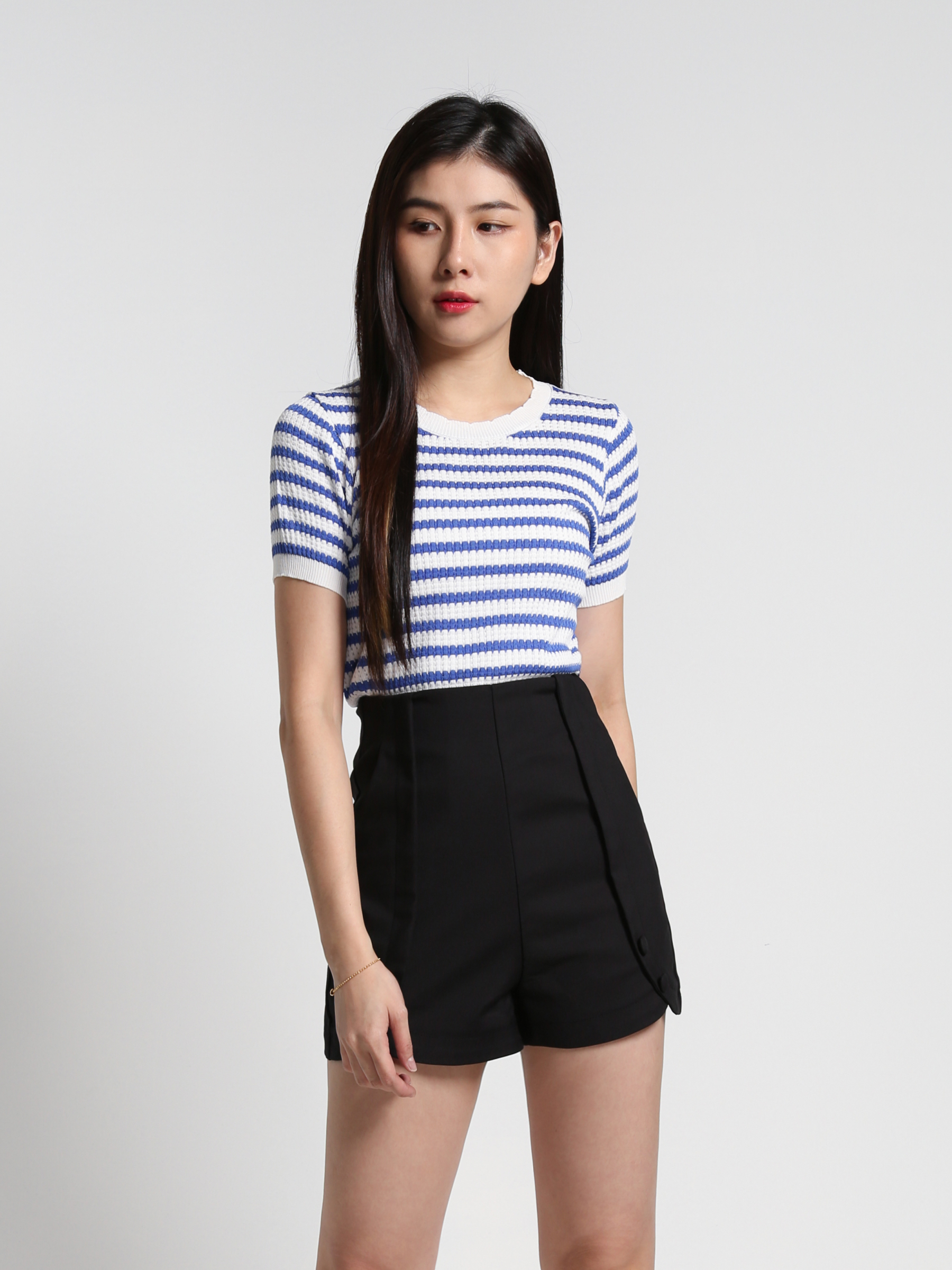 High Waist Side Pocket Short Pants 27007