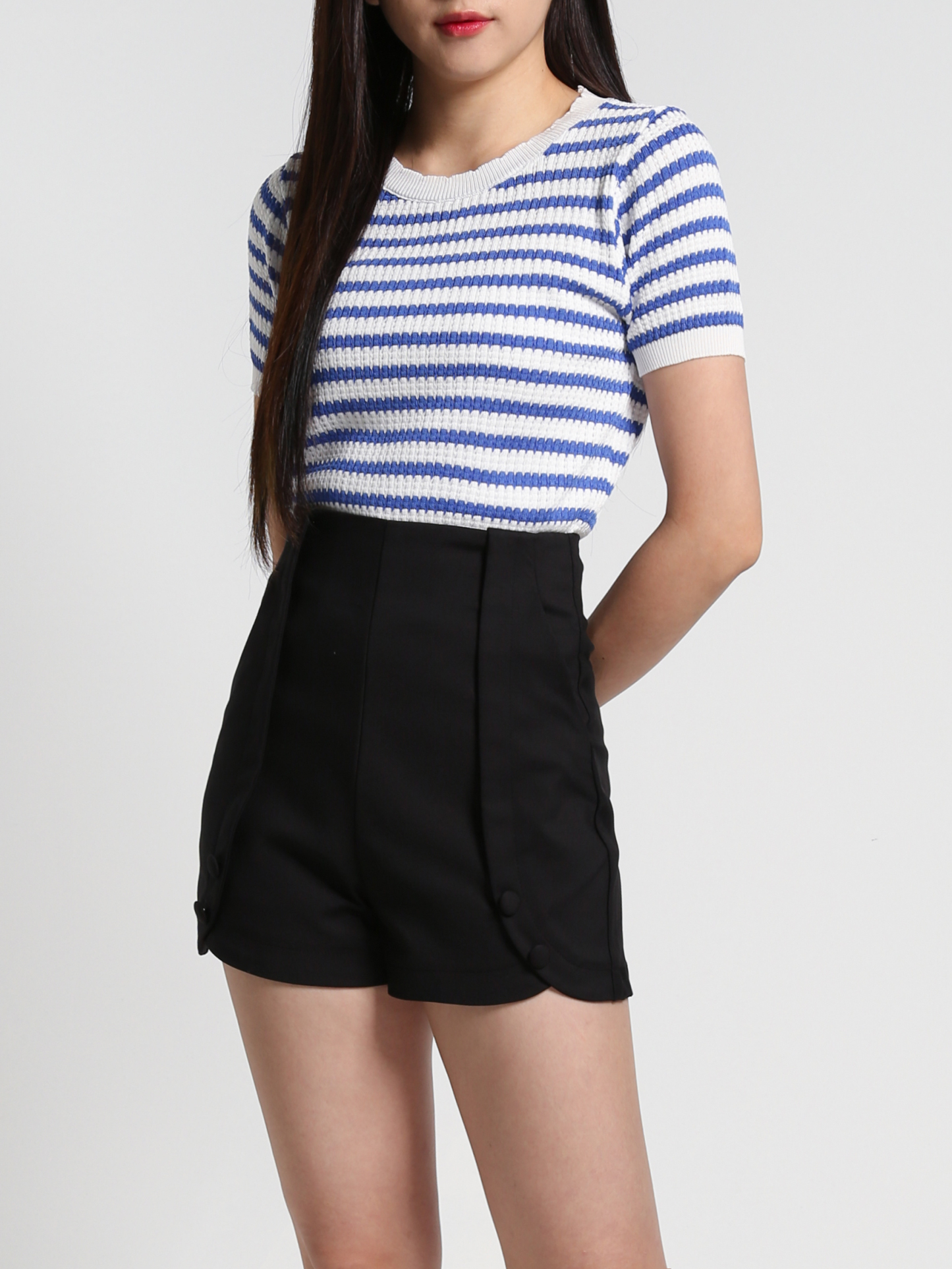 High Waist Side Pocket Short Pants 27007