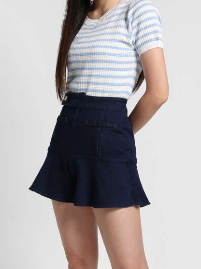 Denim Ruffles Short Pants 27011