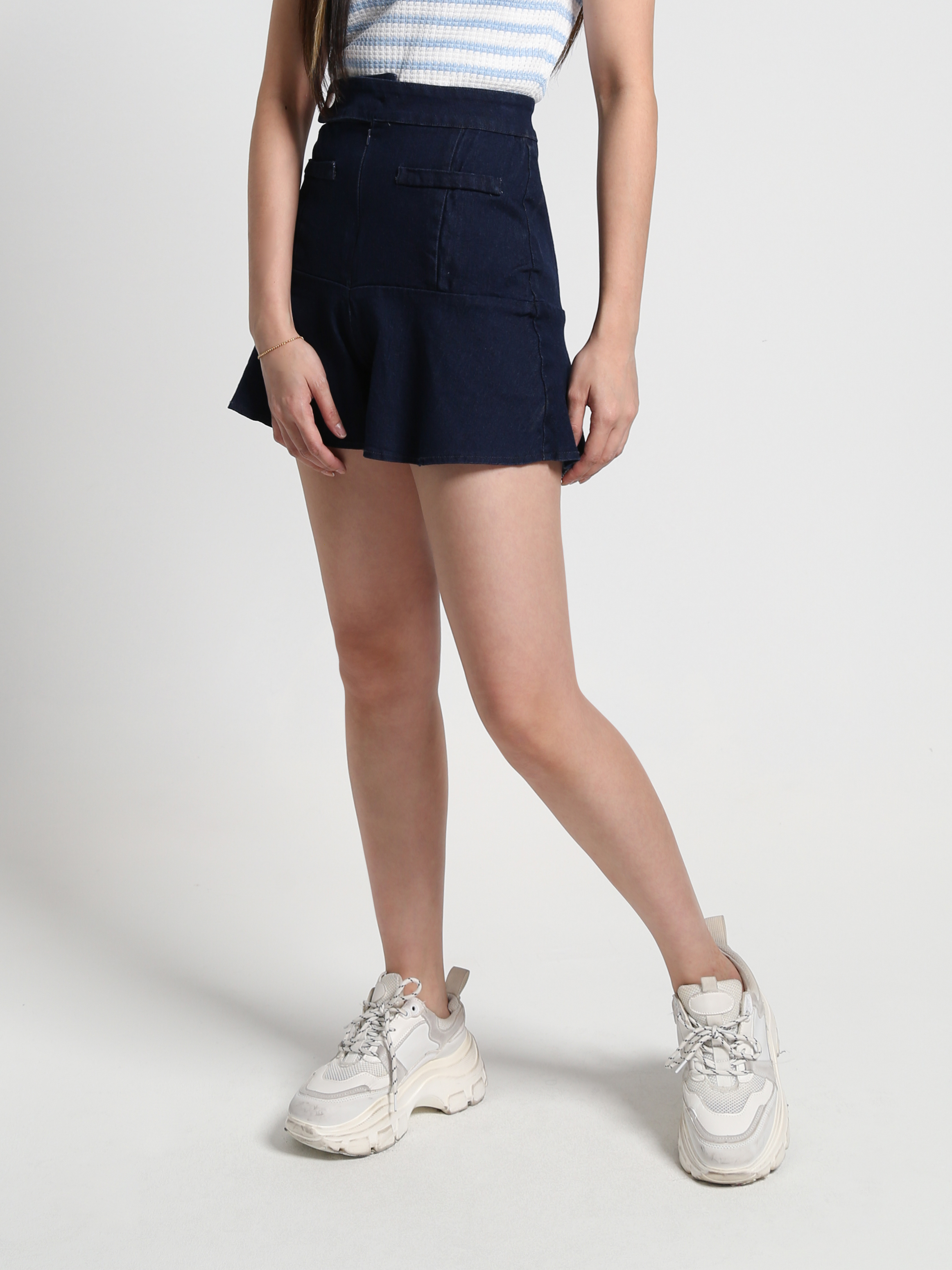 Denim Ruffles Short Pants 27011