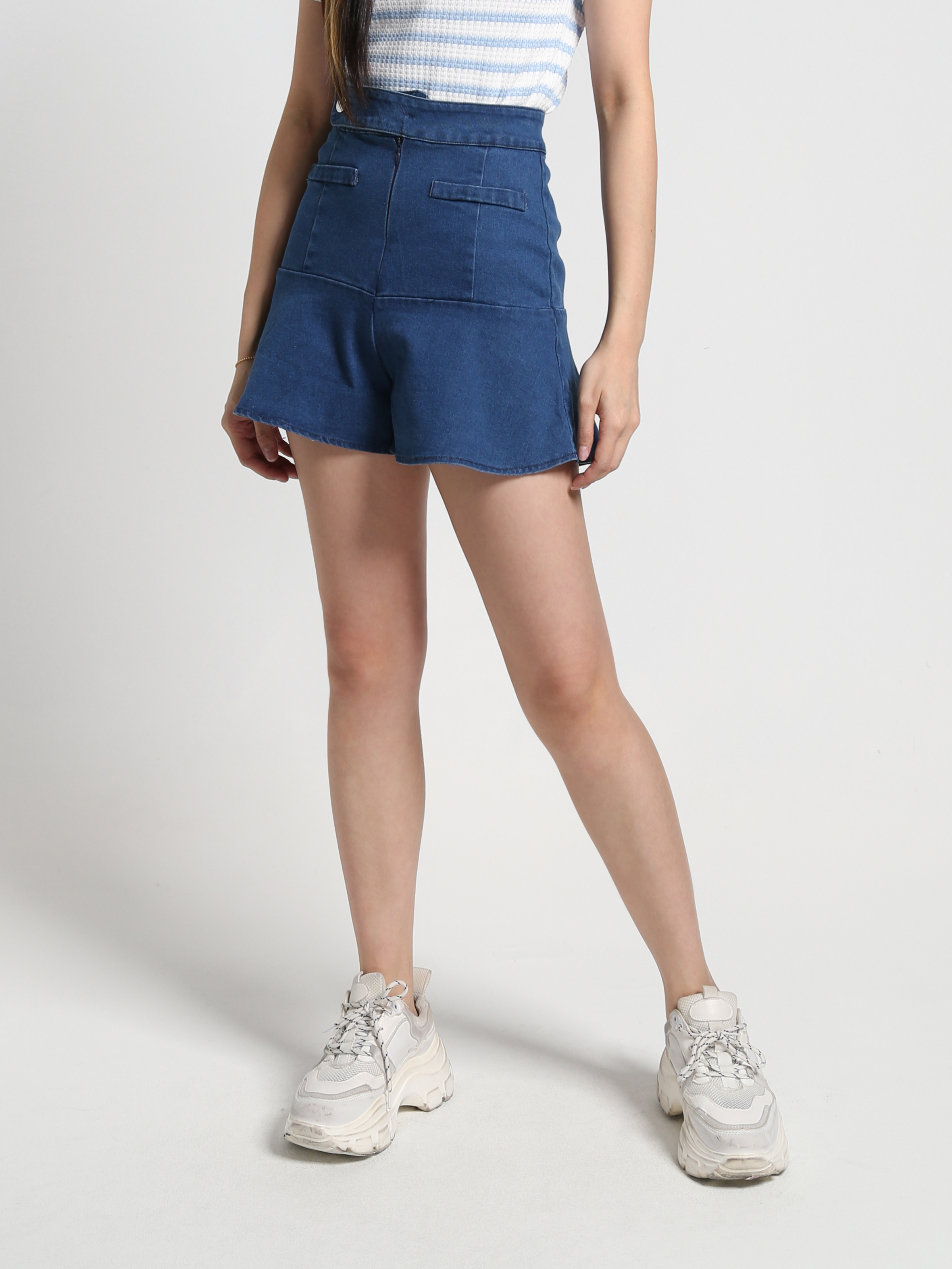 Denim Ruffles Short Pants 27011