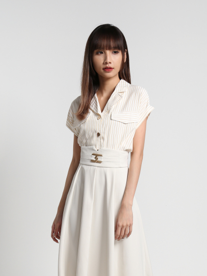 Stripe Front Button Blouse 27030
