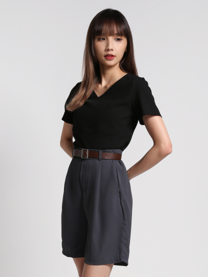V Neck Plain Top 27054