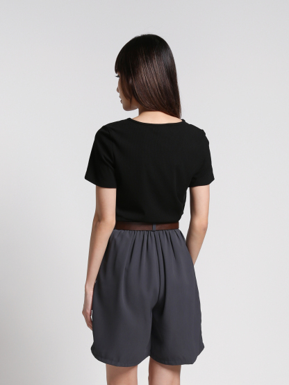 V Neck Plain Top 27054