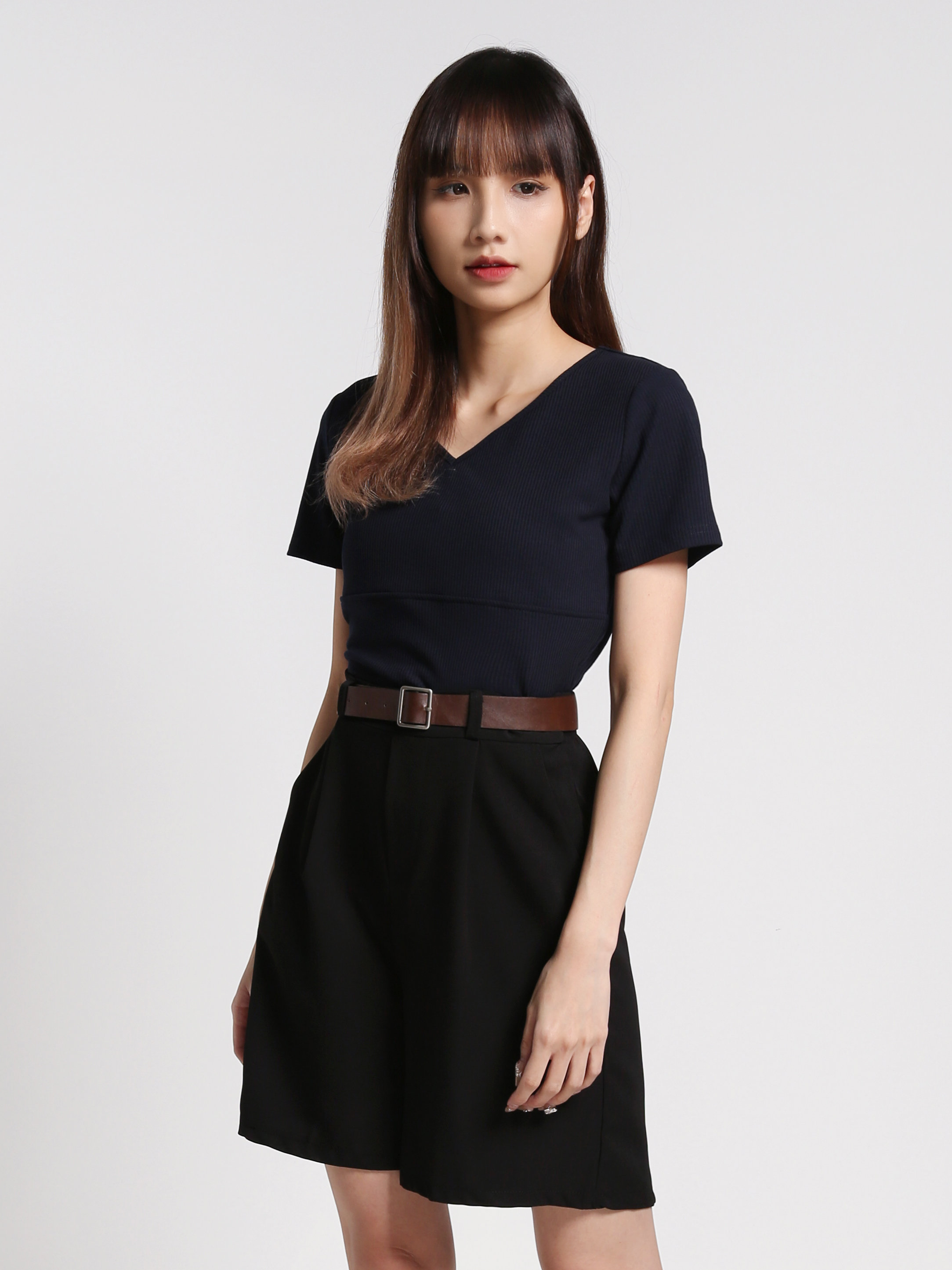 V Neck Plain Top 27054