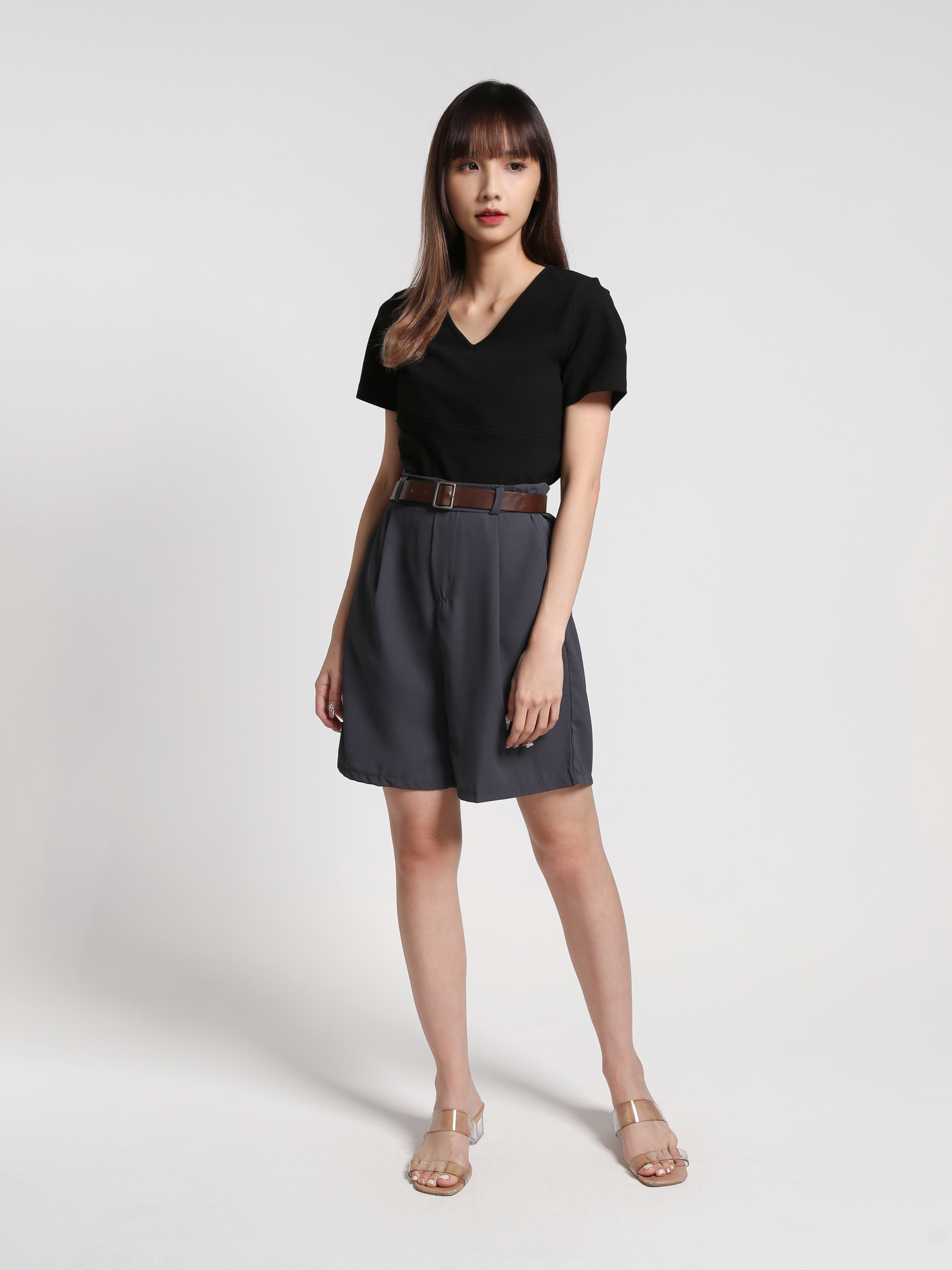 V Neck Plain Top 27054