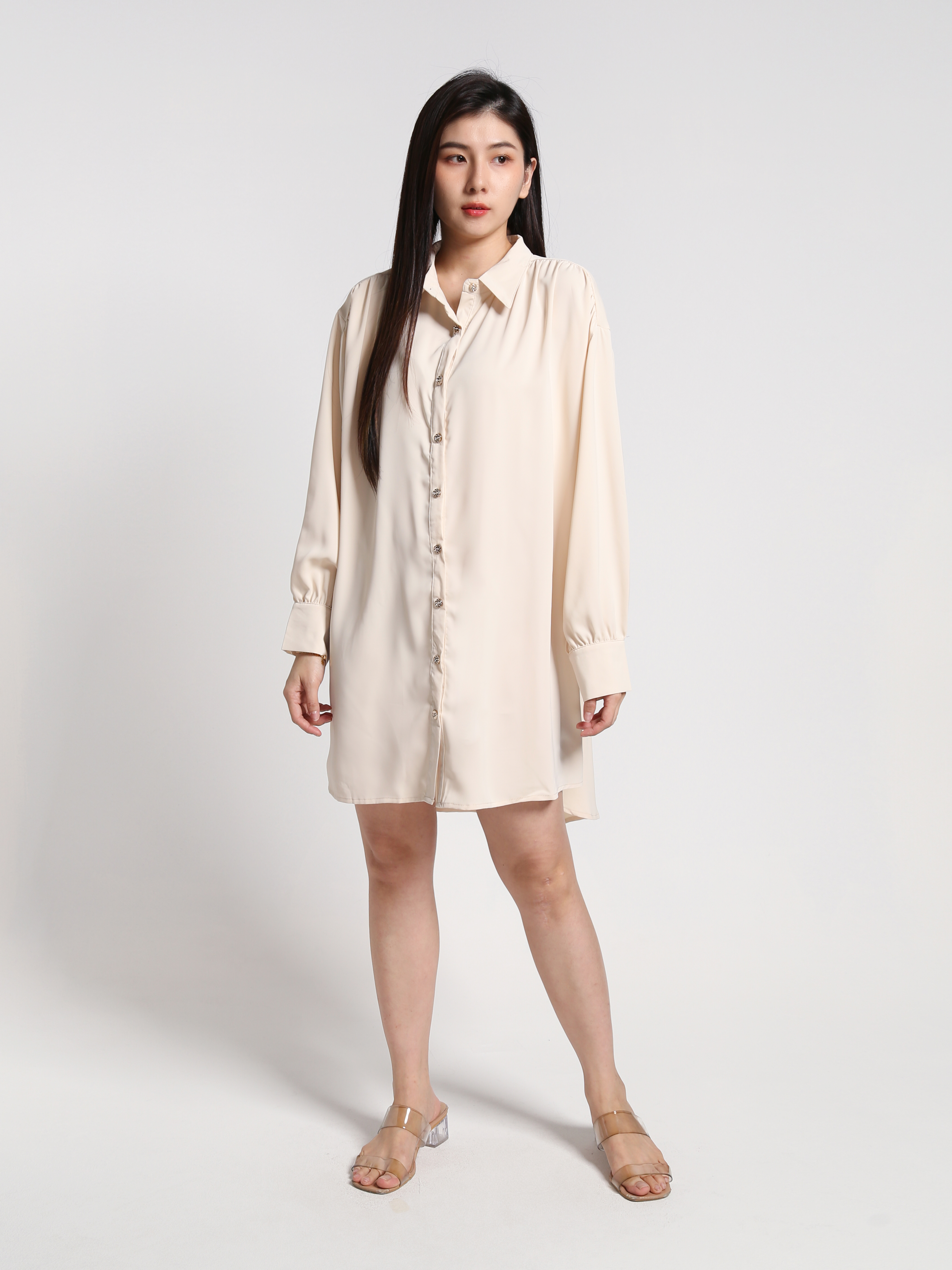 Front Button Long Sleeve Blouse 27060
