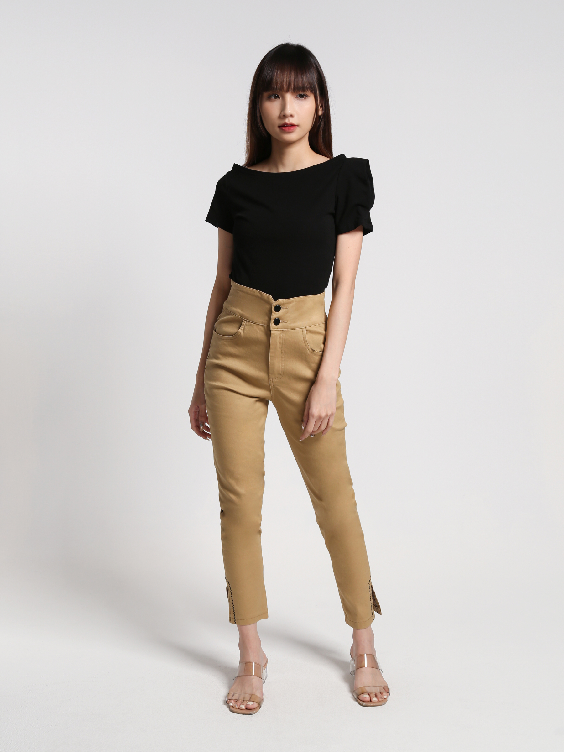 High Waist Side Split Long pants 27094