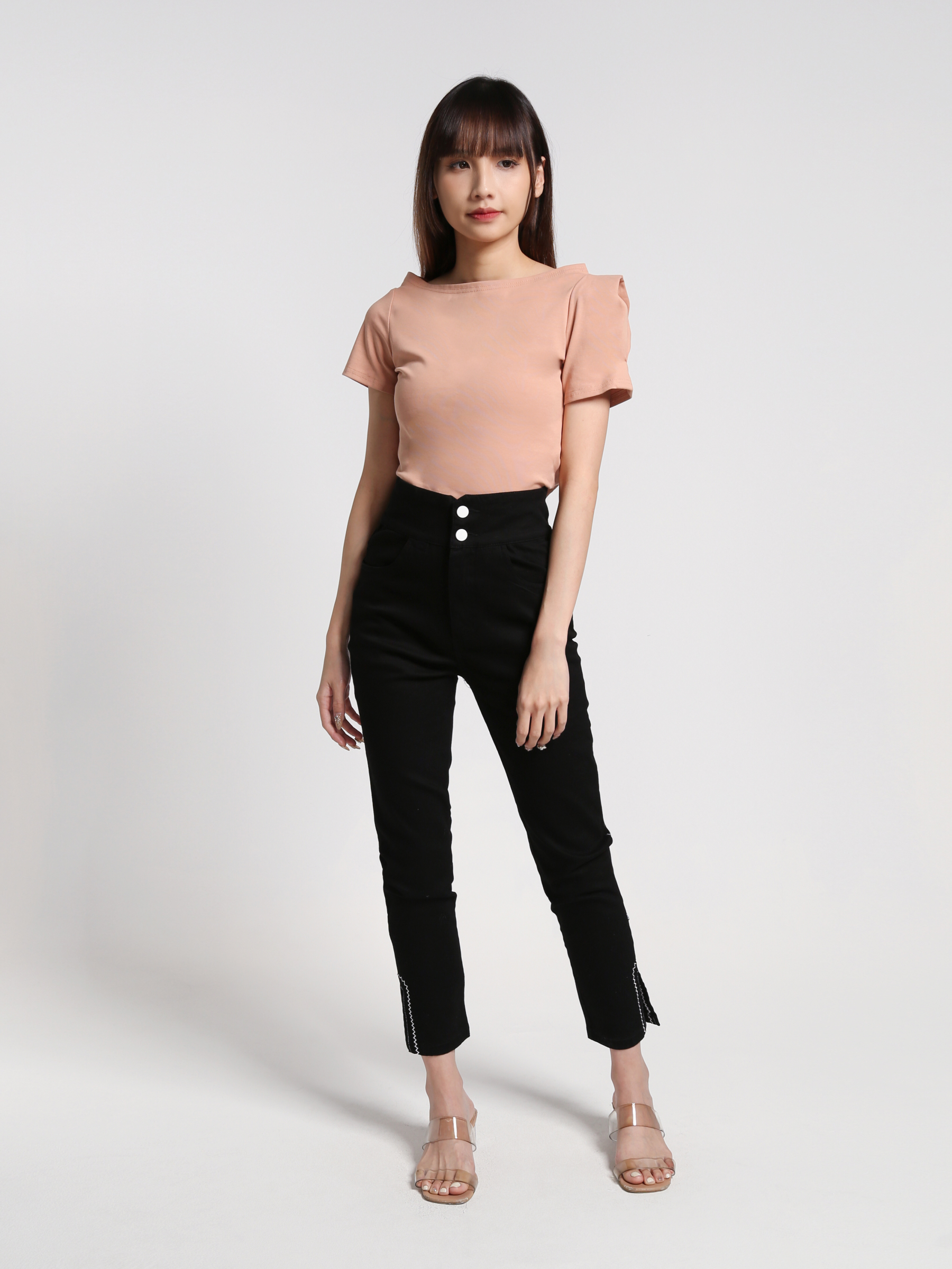 High Waist Side Split Long pants 27094