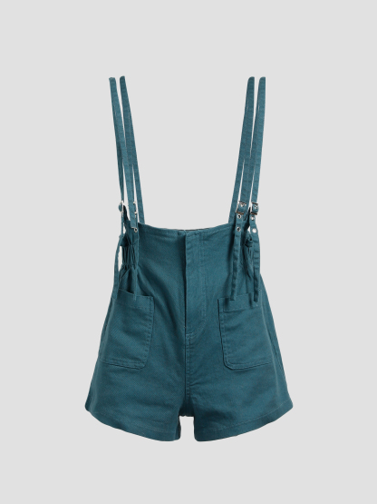 High Waist Front Pocket With Strap Short Pants 27097