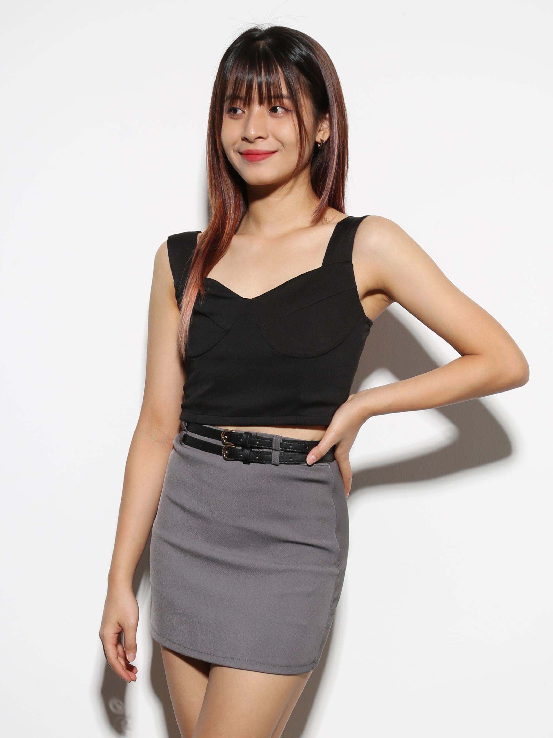 High Waist With Belt Skirt Pants 27344