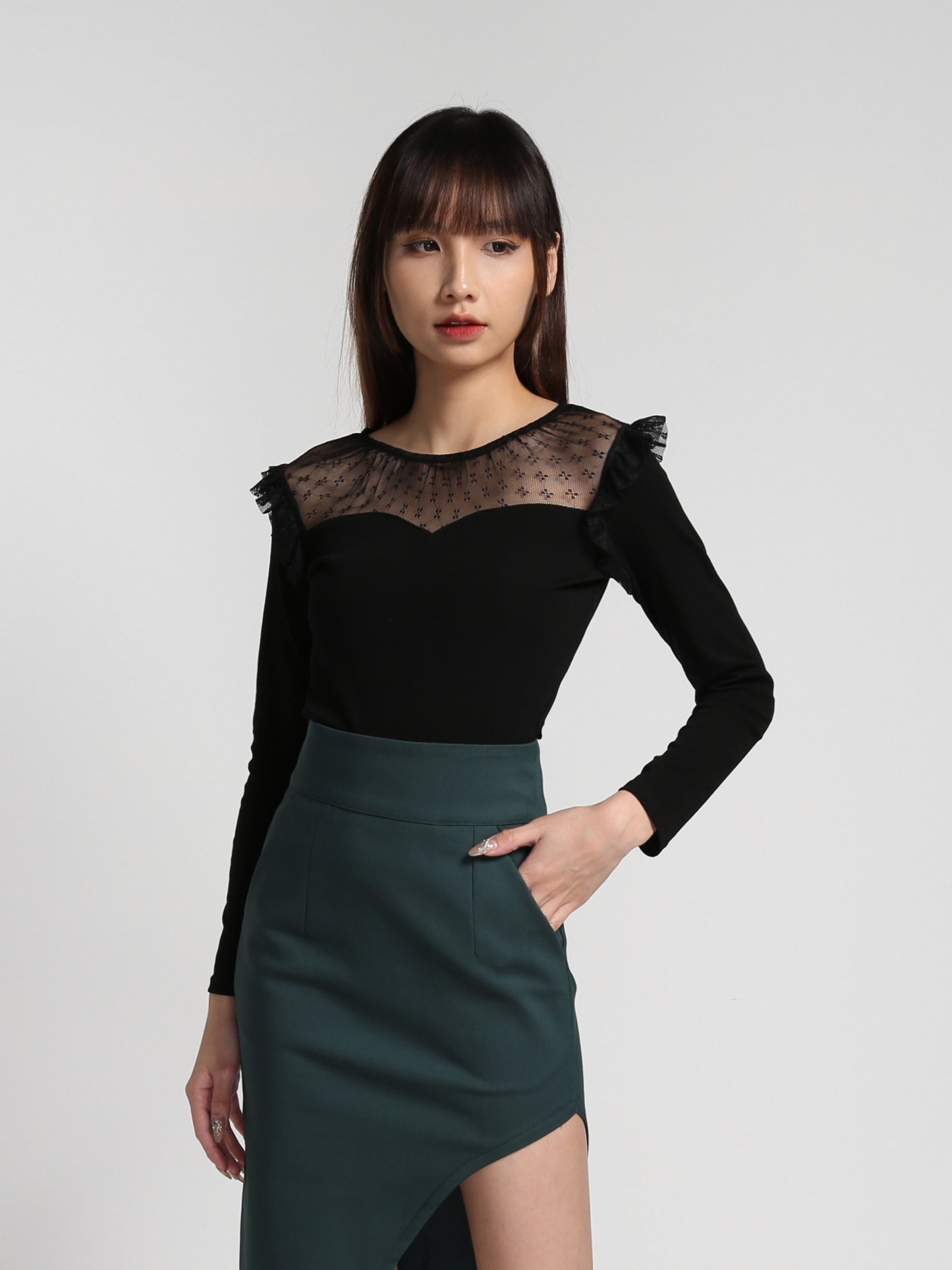 Long Sleeve With Lace Top 27155