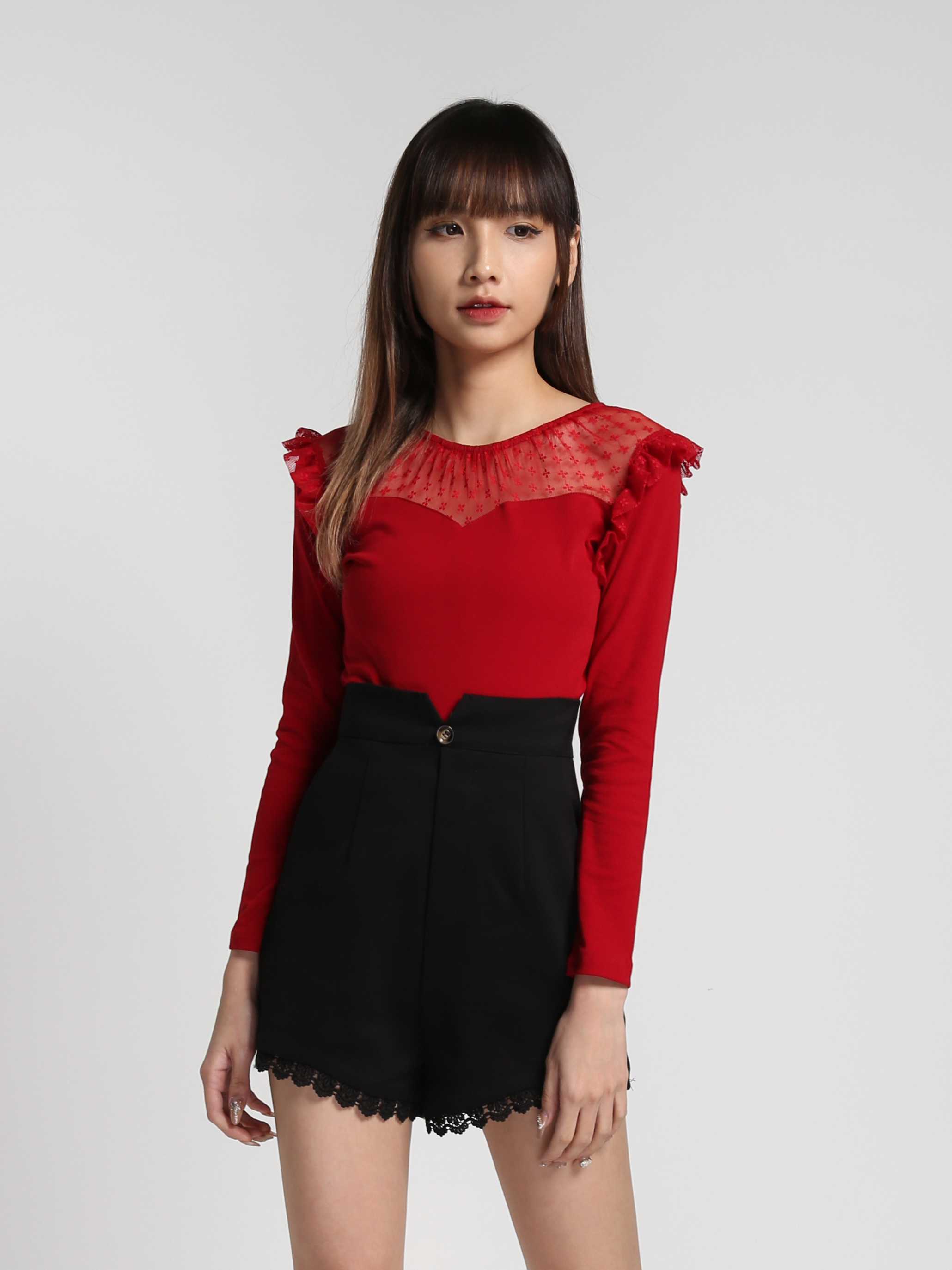 Long Sleeve With Lace Top 27155