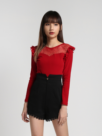 Long Sleeve With Lace Top 27155