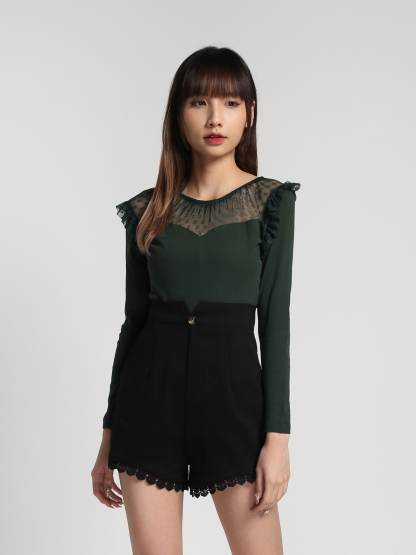 Long Sleeve With Lace Top 27155