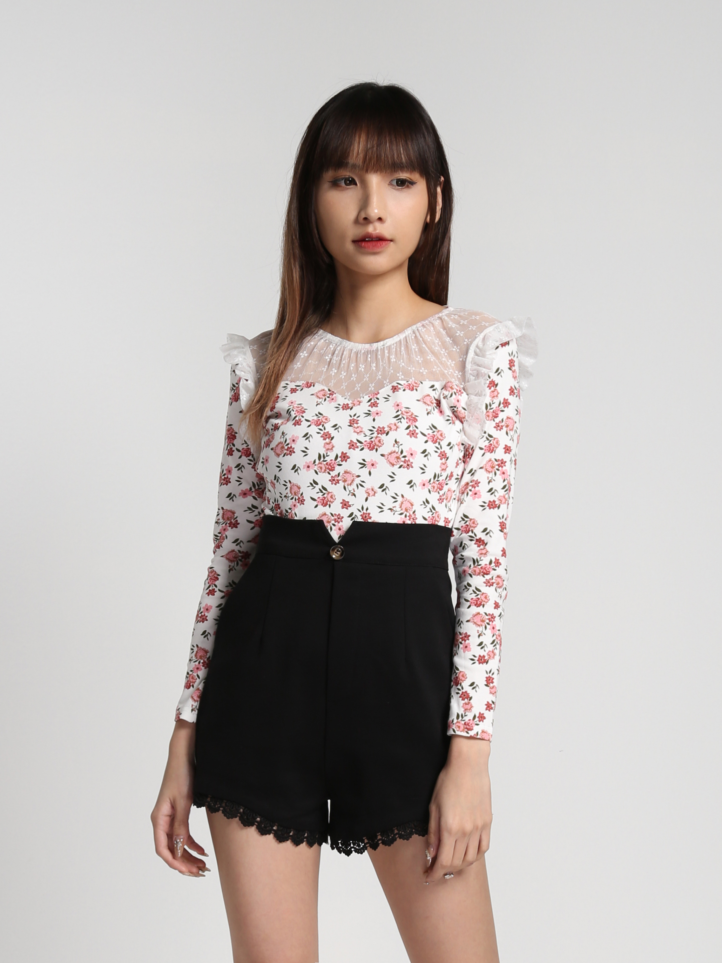 Long Sleeve With Lace Top 27155