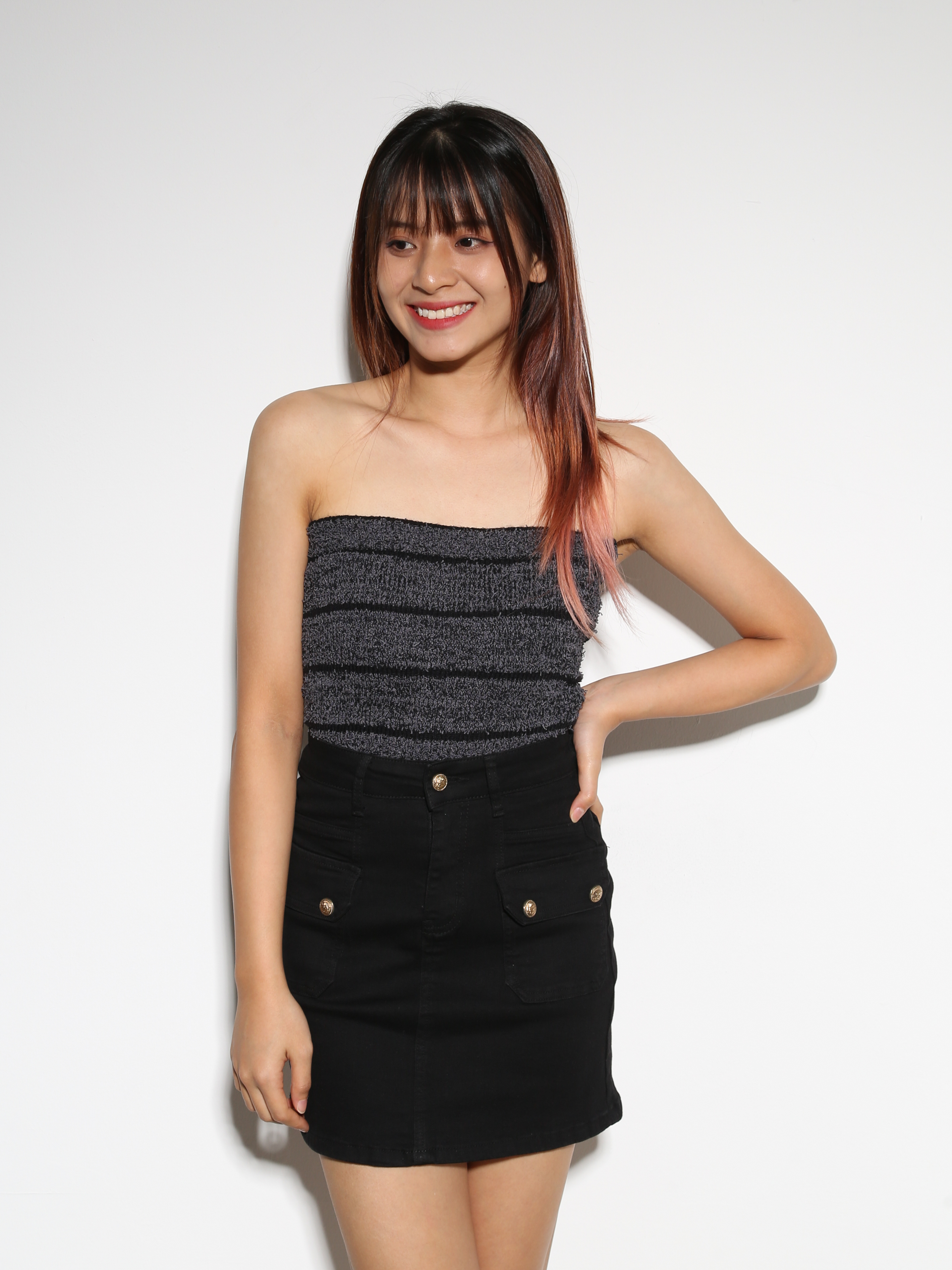 Knitted Stripe Tube Top 27175