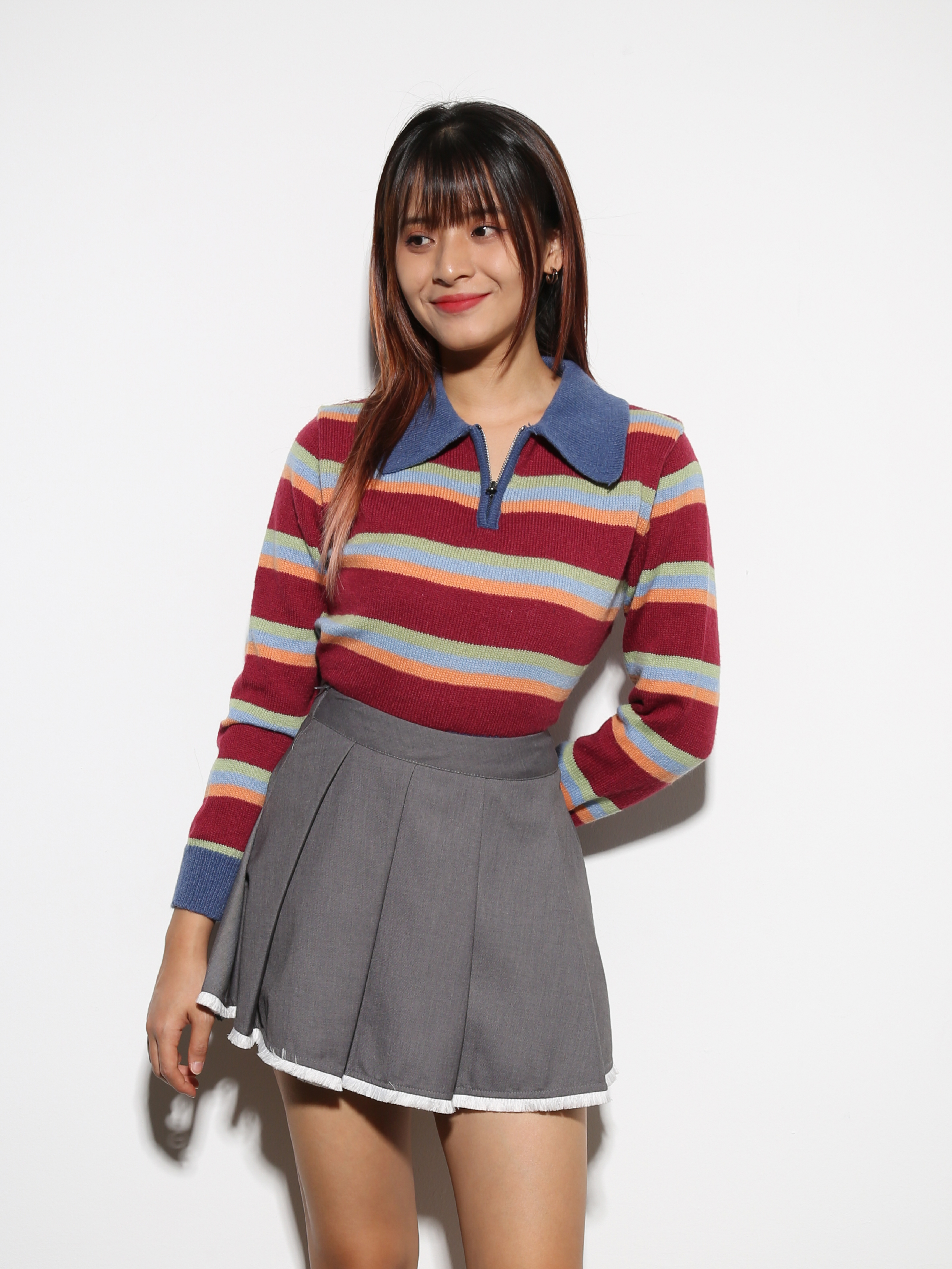 High Waist Pleated Skirt 27351