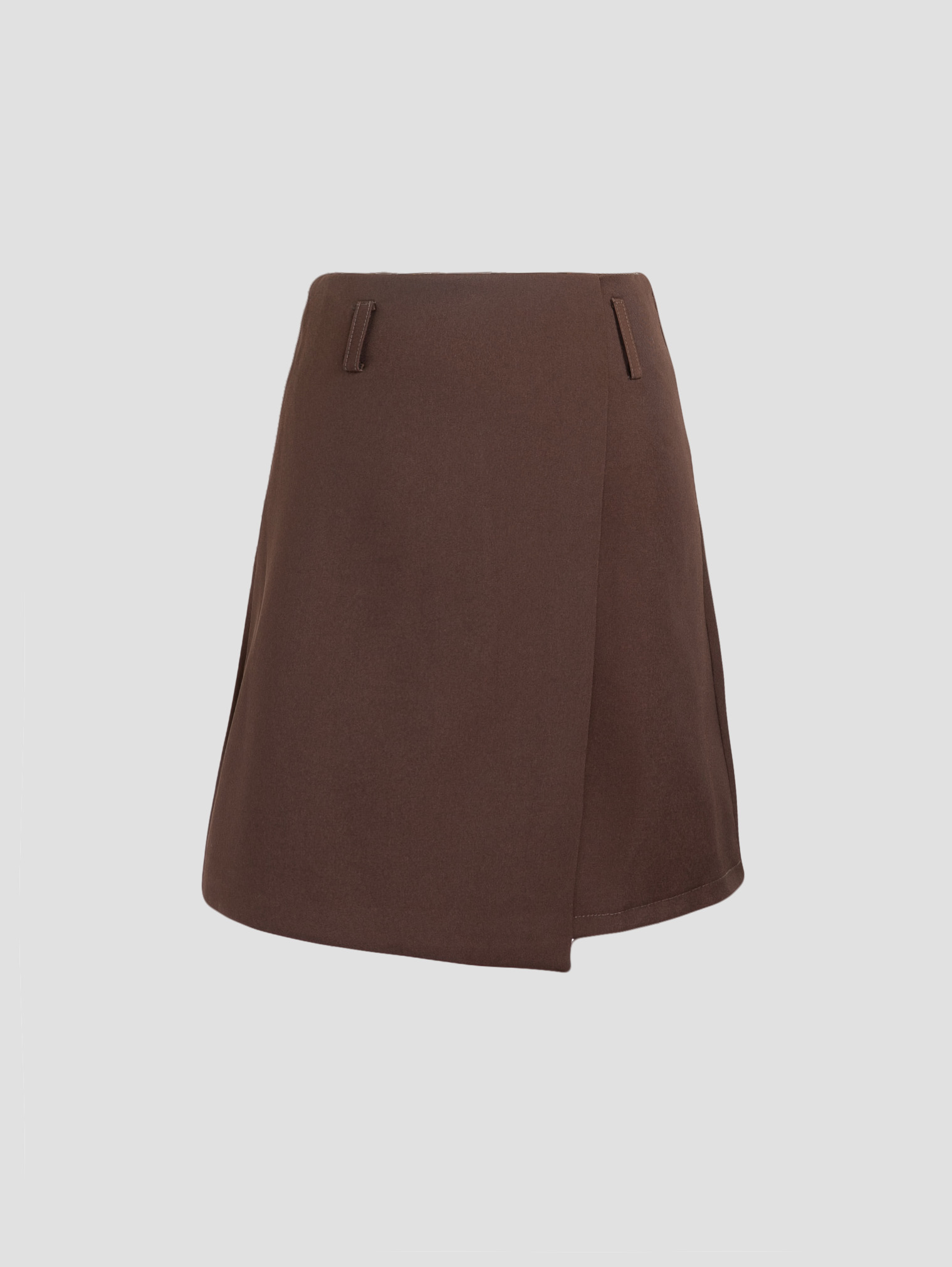 High Waist Irregular Long With Belt Skirt 27204