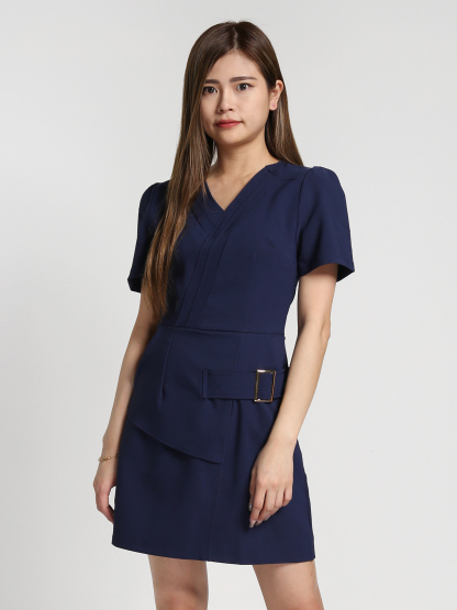 Formal Back Zip Short Sleeve Dress 27243